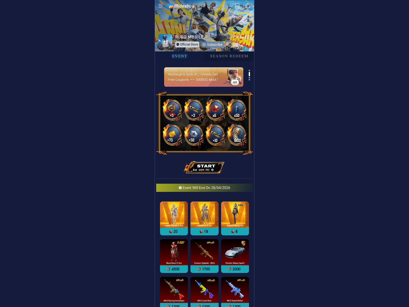 Screenshot of midasbuy.specialfors.com
