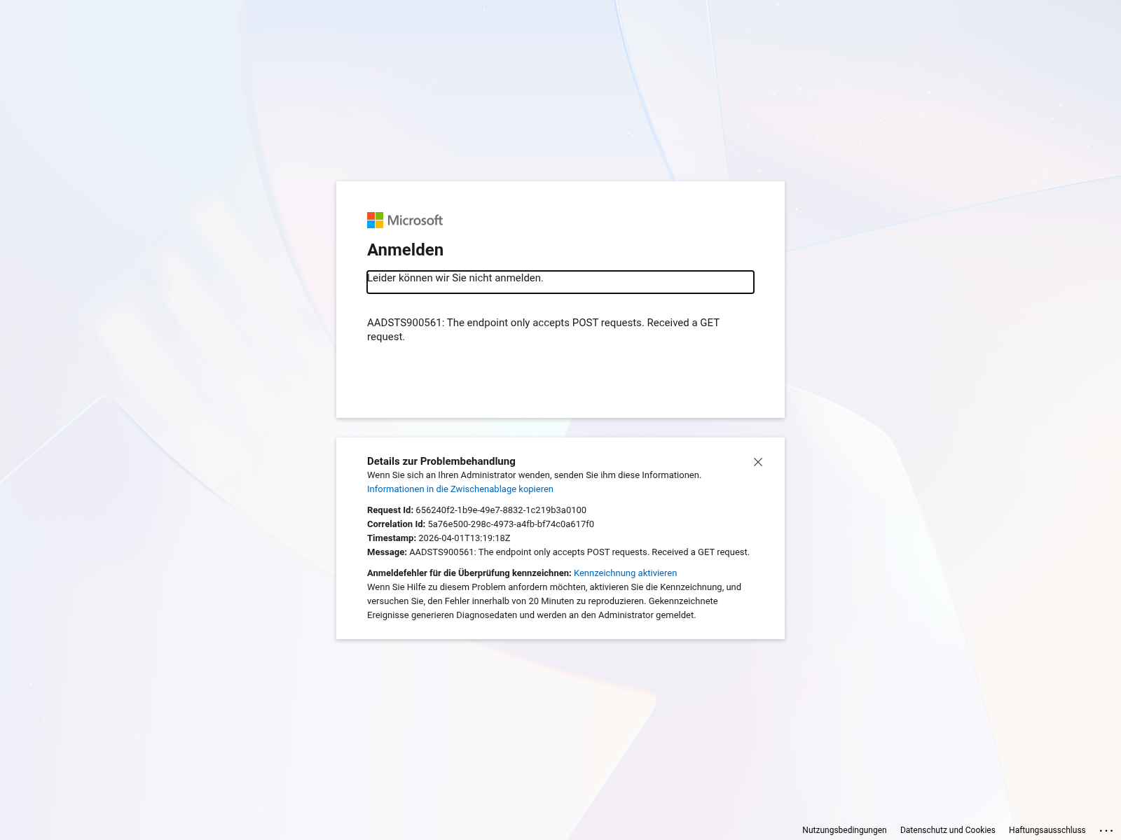 Screenshot of bpptsupplywebportal.ciamlogin.com