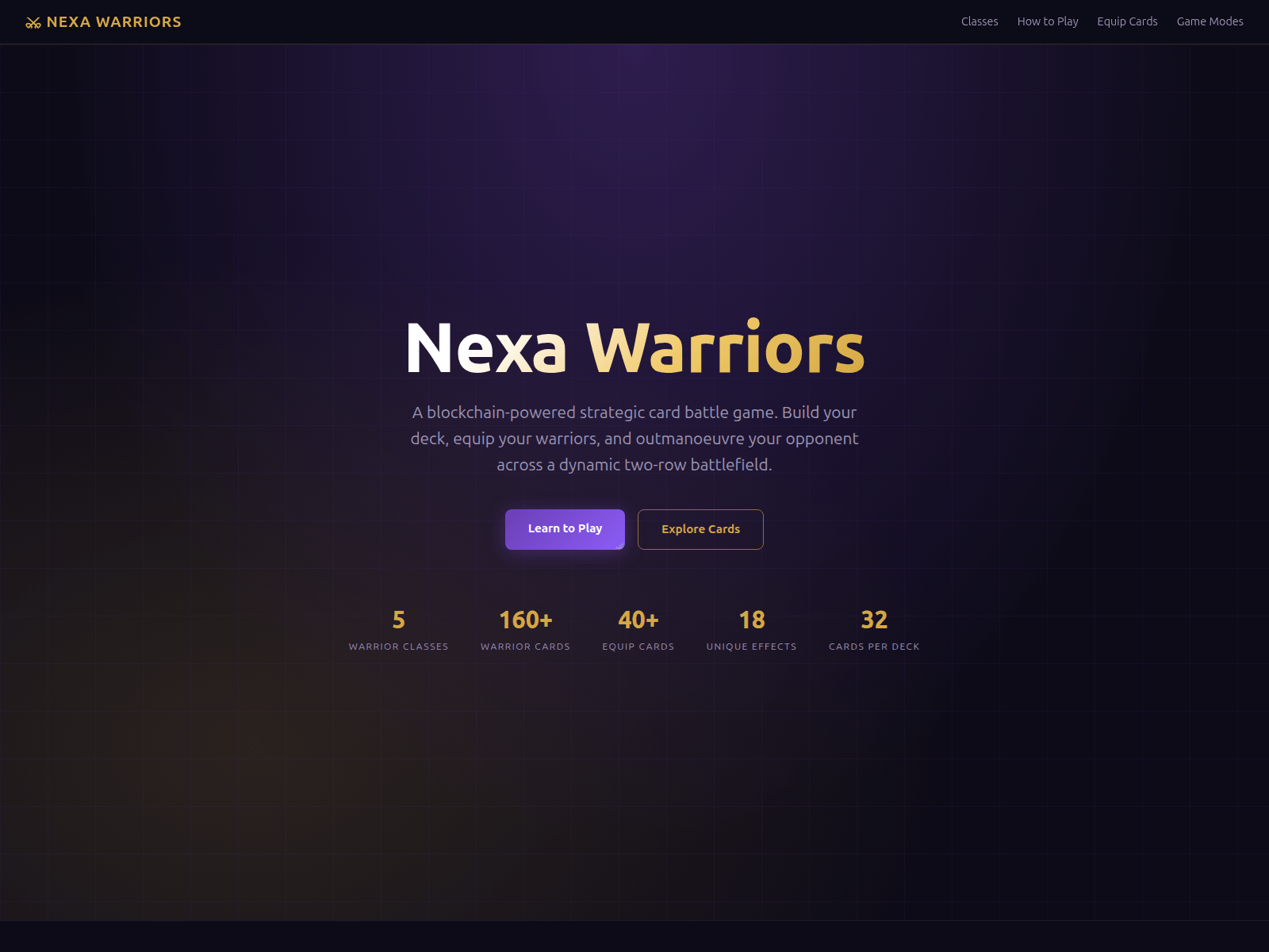 Screenshot of testnet-play.nexawarriors.cash