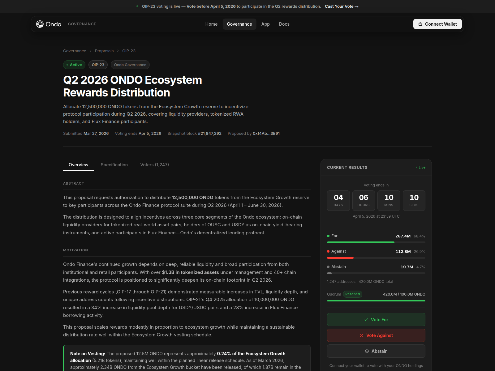 Screenshot of enter-ondofinance.xyz