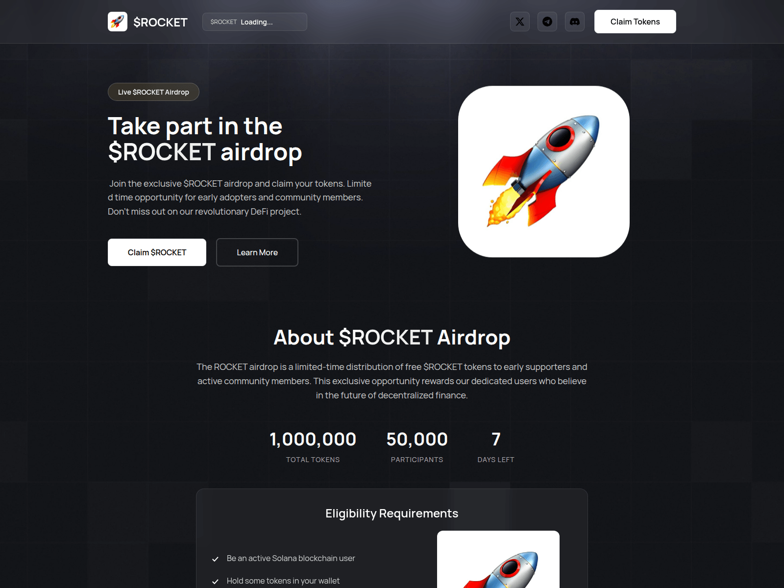 Screenshot of claim-rocket.pages.dev