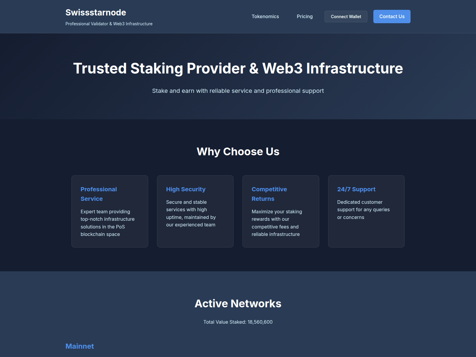 Screenshot of swissstarnode.tech