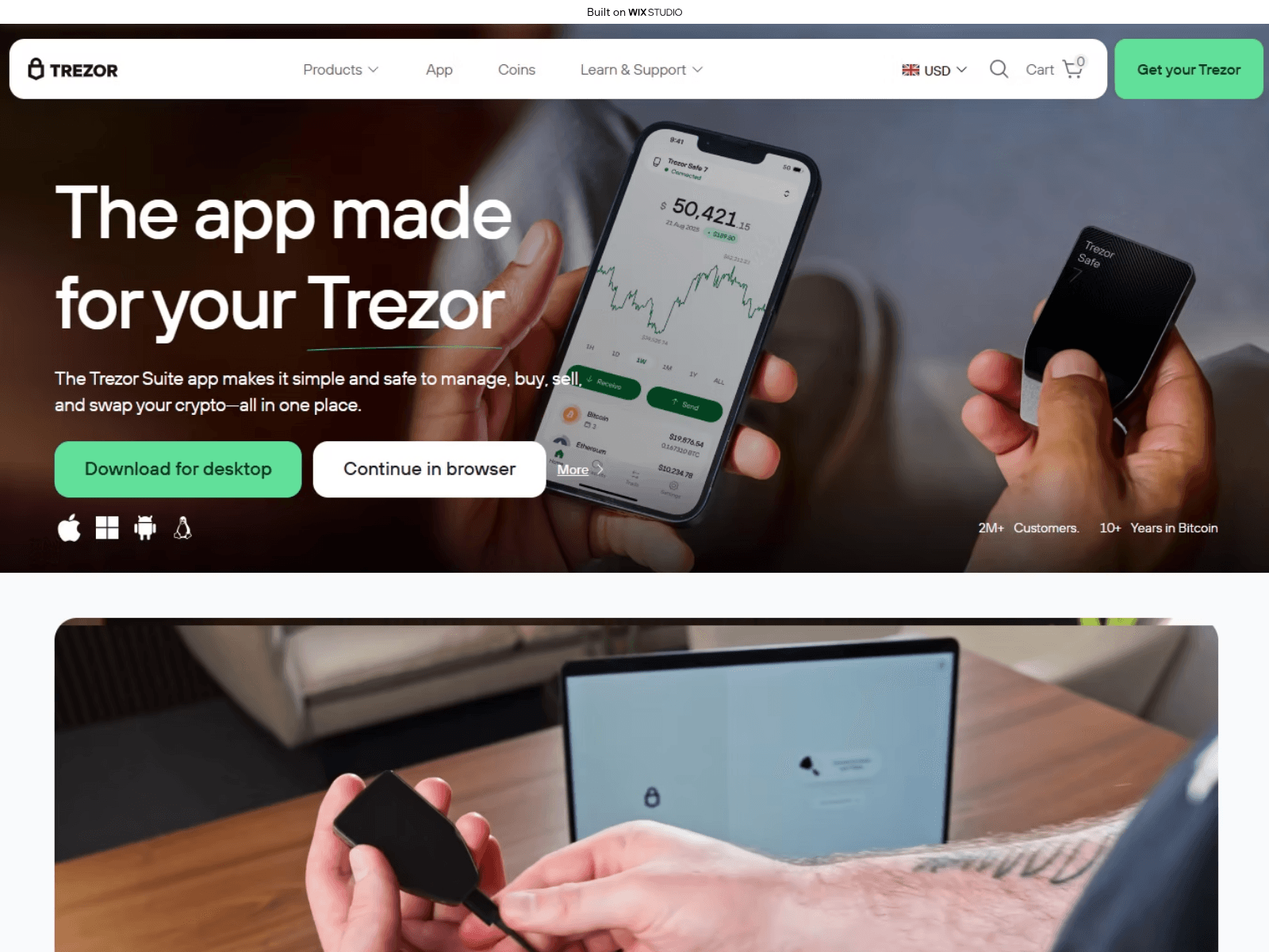 Screenshot of trezosuite-trexo.wixstudio.com