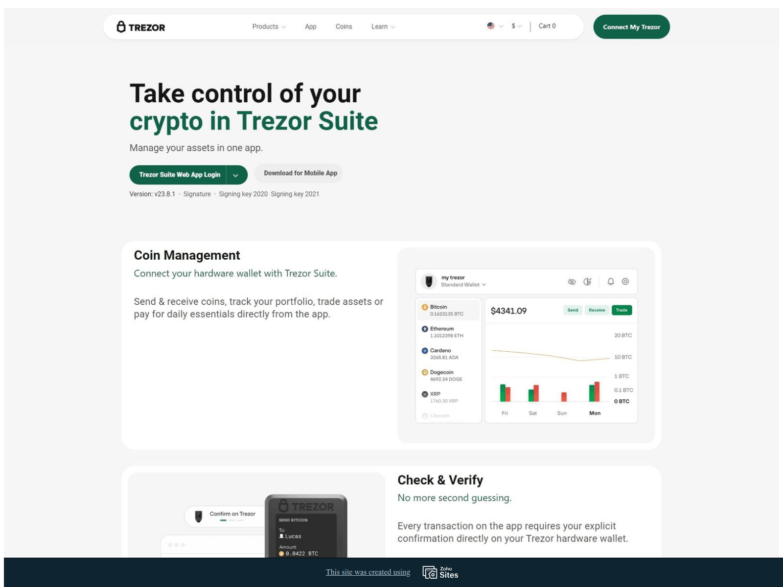 Screenshot of lear-trezorsuite.vercel.app