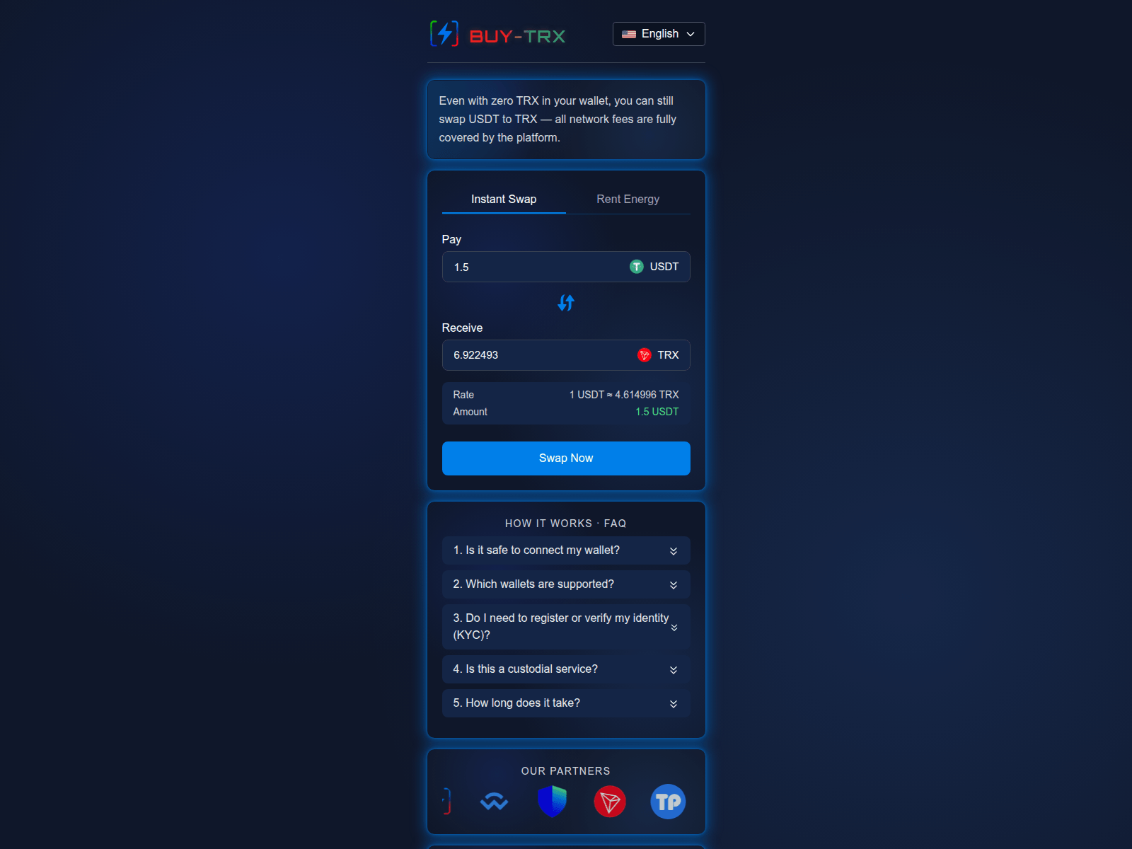 Screenshot of buy-trx.lu