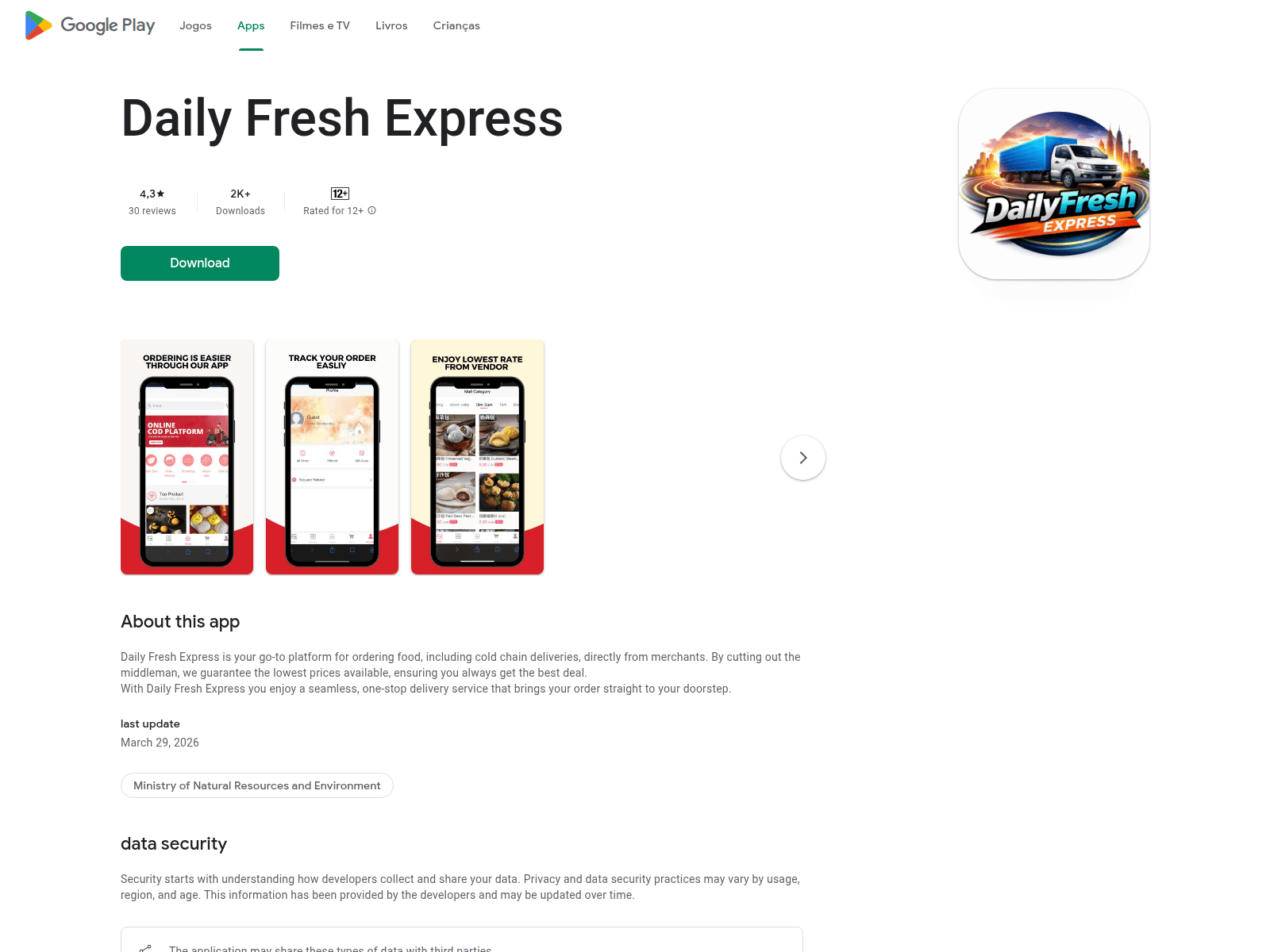 Screenshot of dailyfreshxpress.com