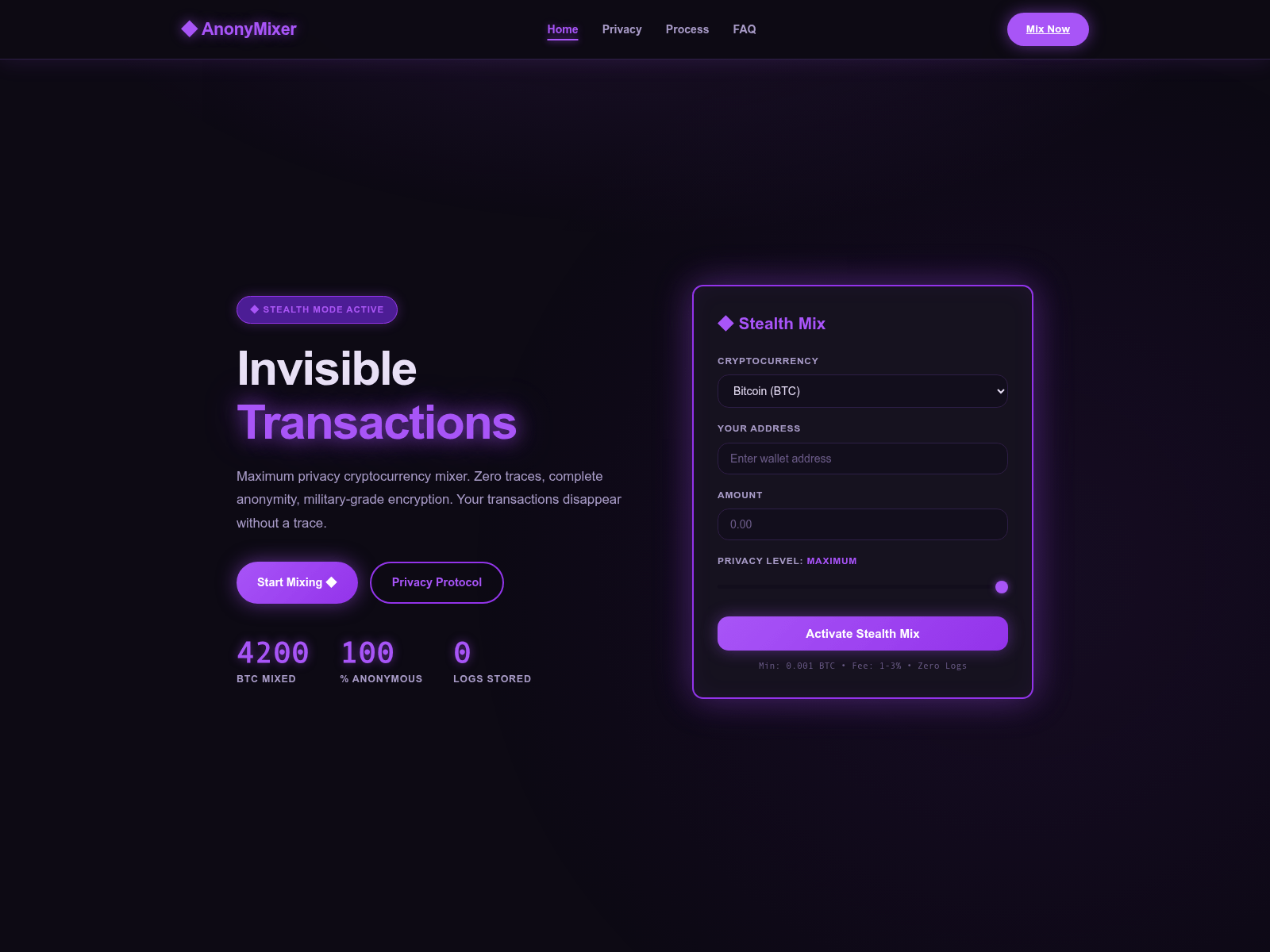 Screenshot of anonymixer-mixer2.vip
