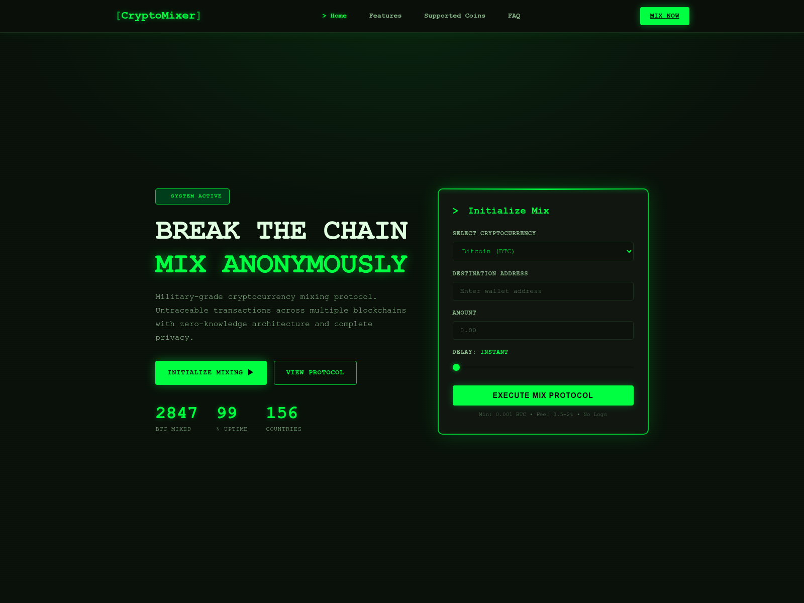 Screenshot of cryptomixer-mixer2.vip