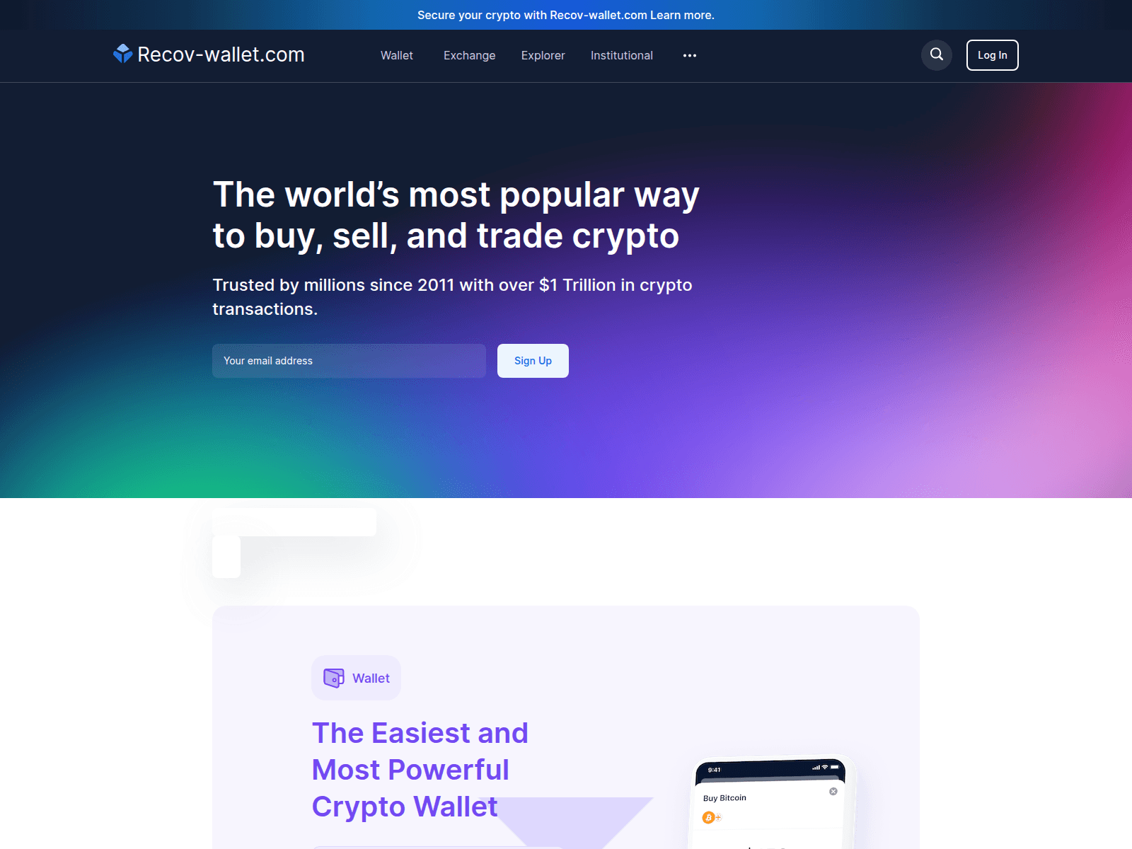 Screenshot of recov-wallet.com