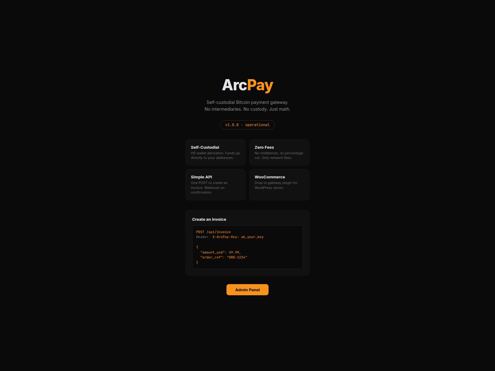 Screenshot of arcpayment.net