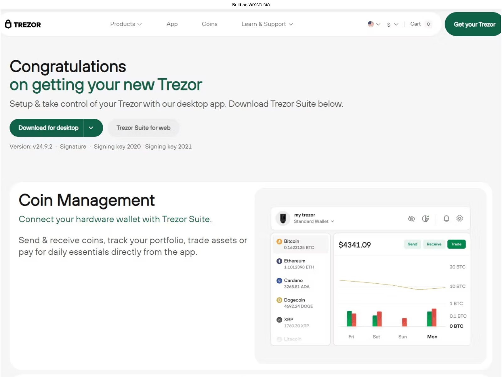 Screenshot of suitapp-trezo.wixstudio.com
