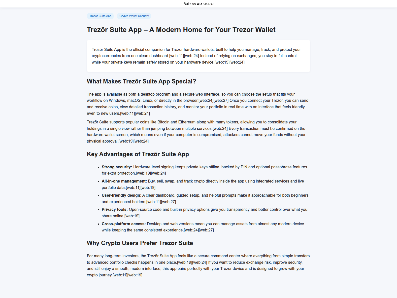 Screenshot of trezsuitueapp.wixstudio.com