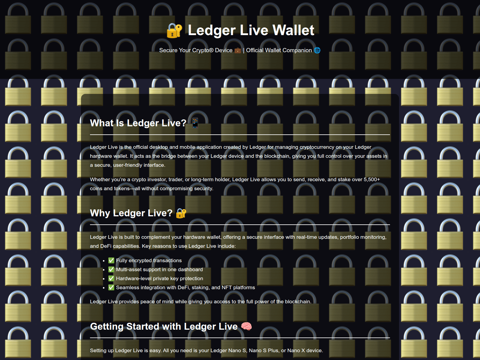 Screenshot of ledgrlive-wallet-en.pages.dev