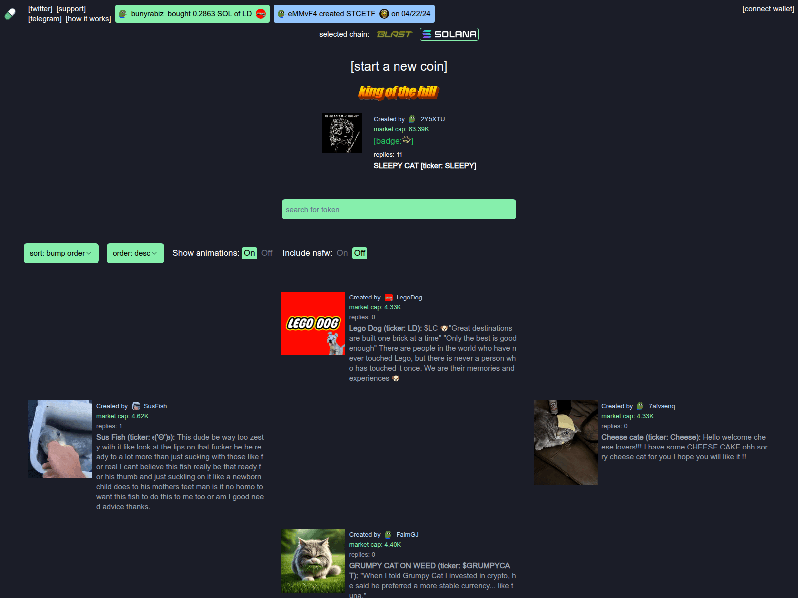 Screenshot of pump-fun-board.pages.dev