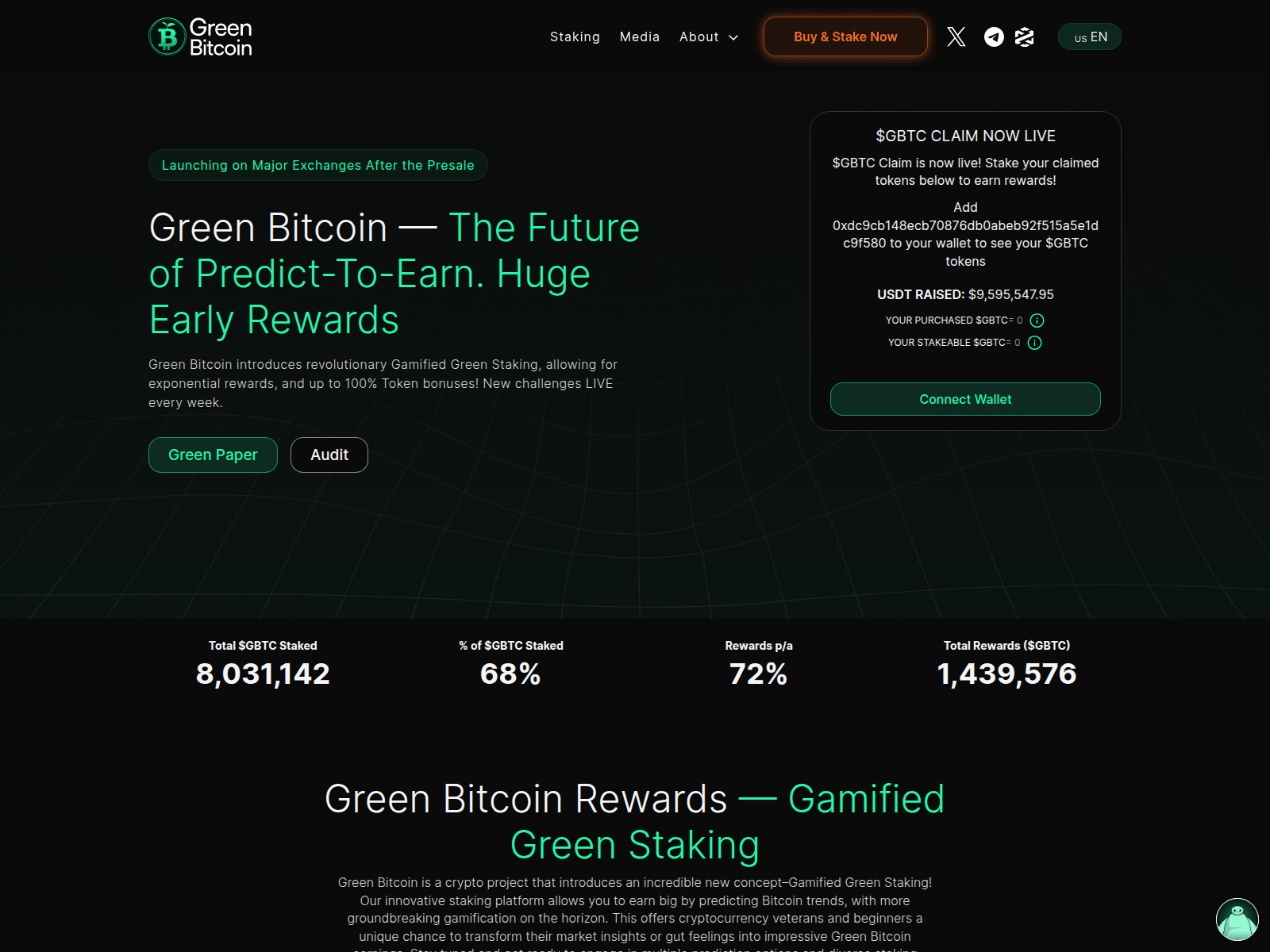 Screenshot of greenbitcoinweb.pages.dev