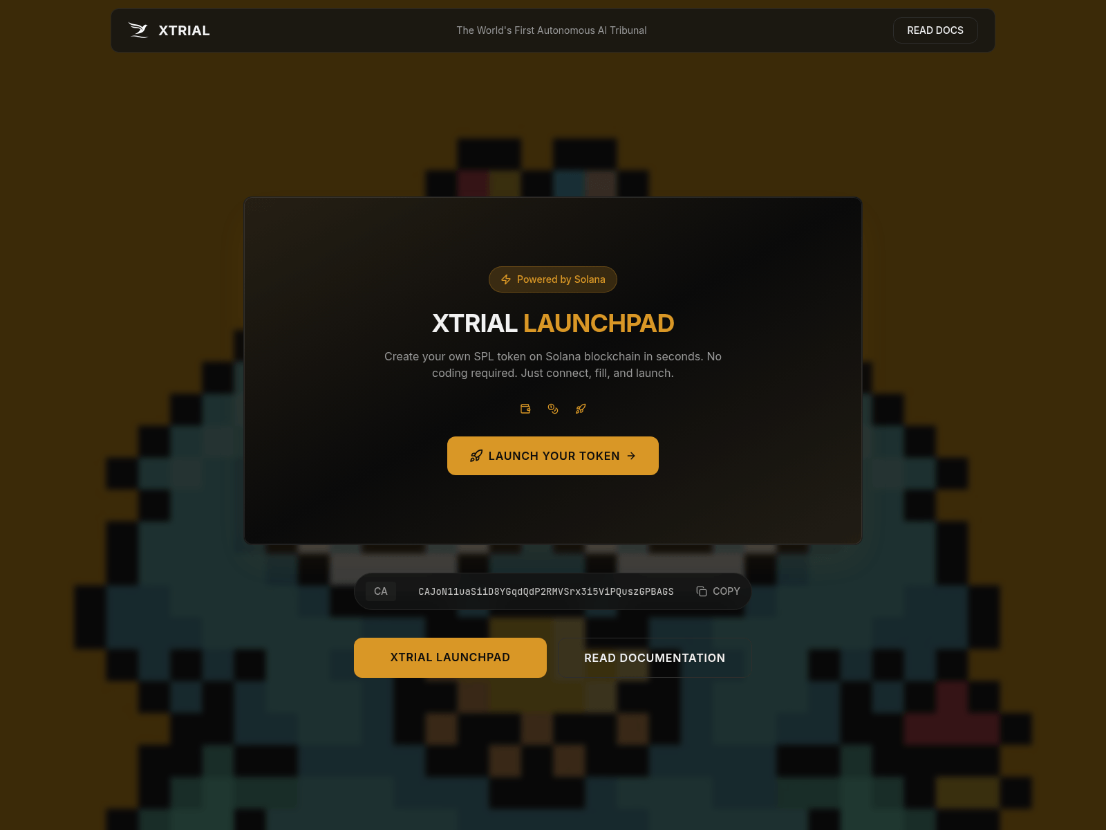 Screenshot of xtrialsolana.xyz