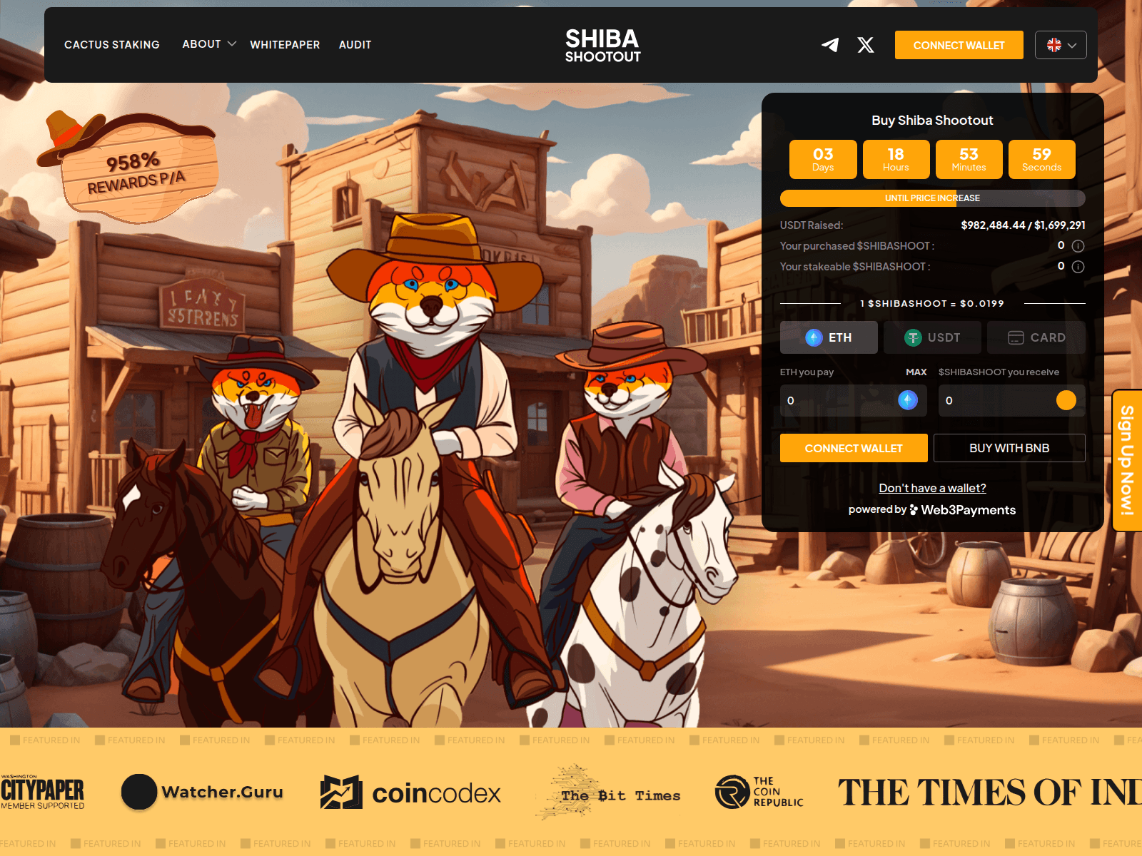 Screenshot of shibashootoutsale.pages.dev