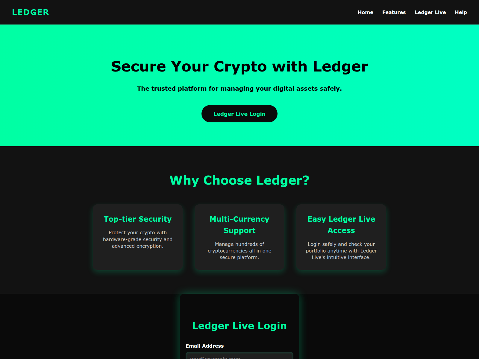 Screenshot of login-ledgerlive-sso.pages.dev