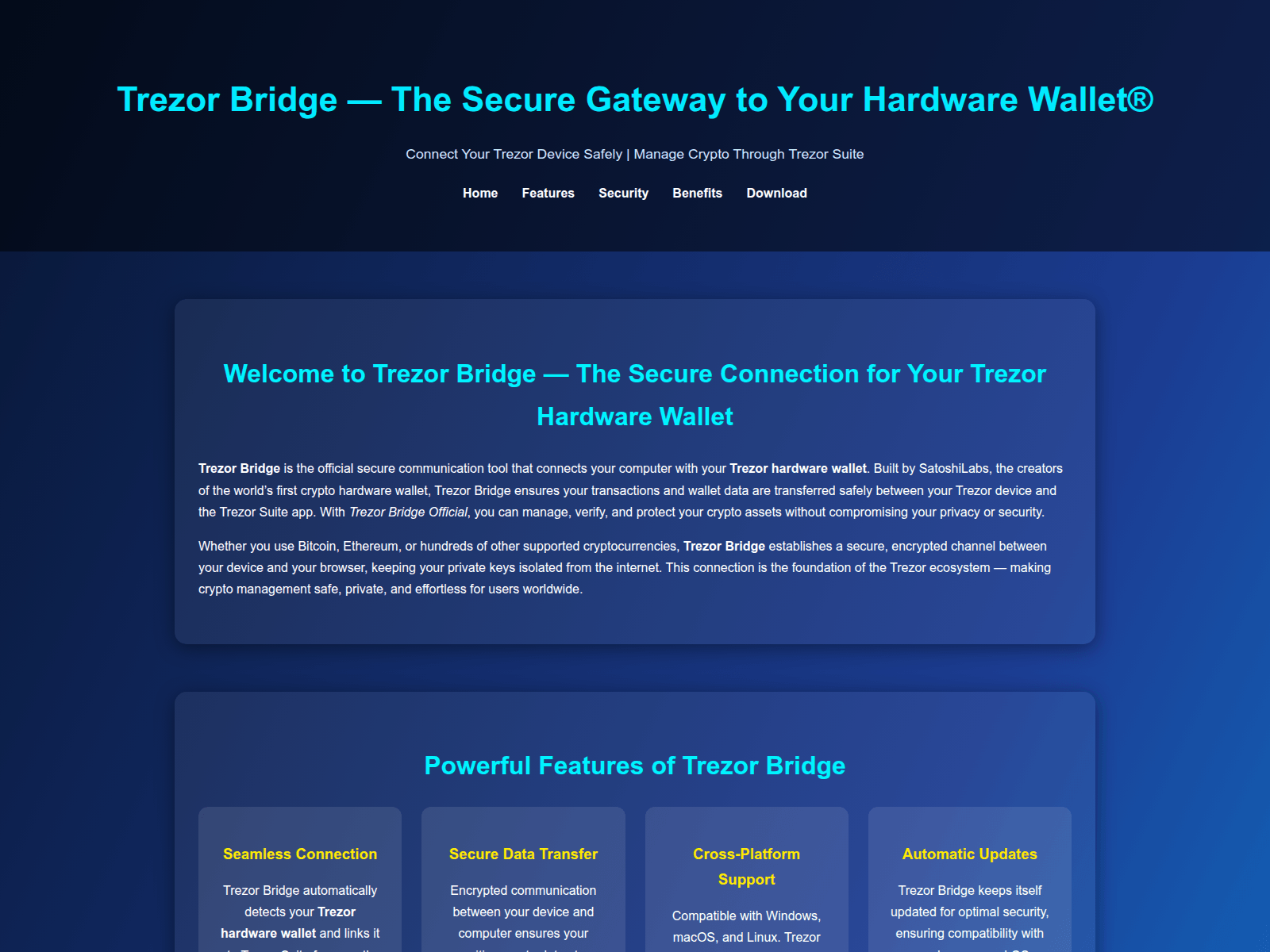 Screenshot of bridge-trezzar-c57.pages.dev