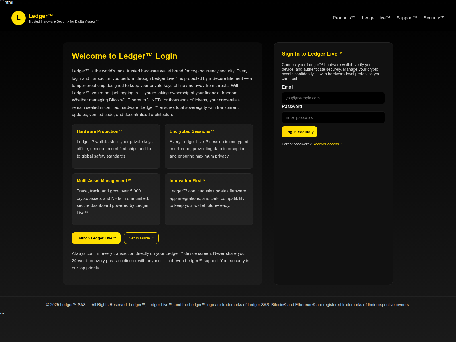 Screenshot of ledfger.pages.dev