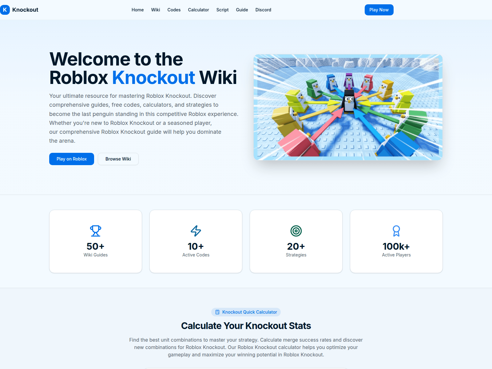 Screenshot of knockoutroblox-com.pages.dev