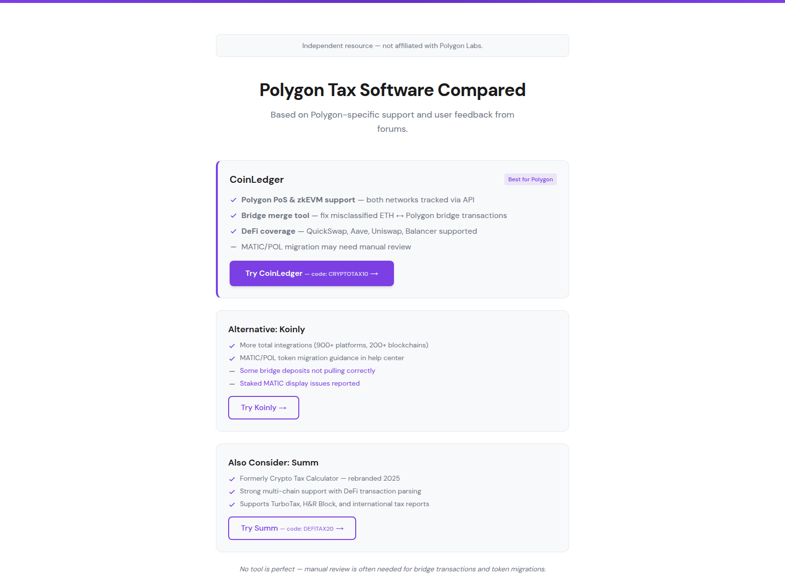 Screenshot of polygon-tax.pages.dev
