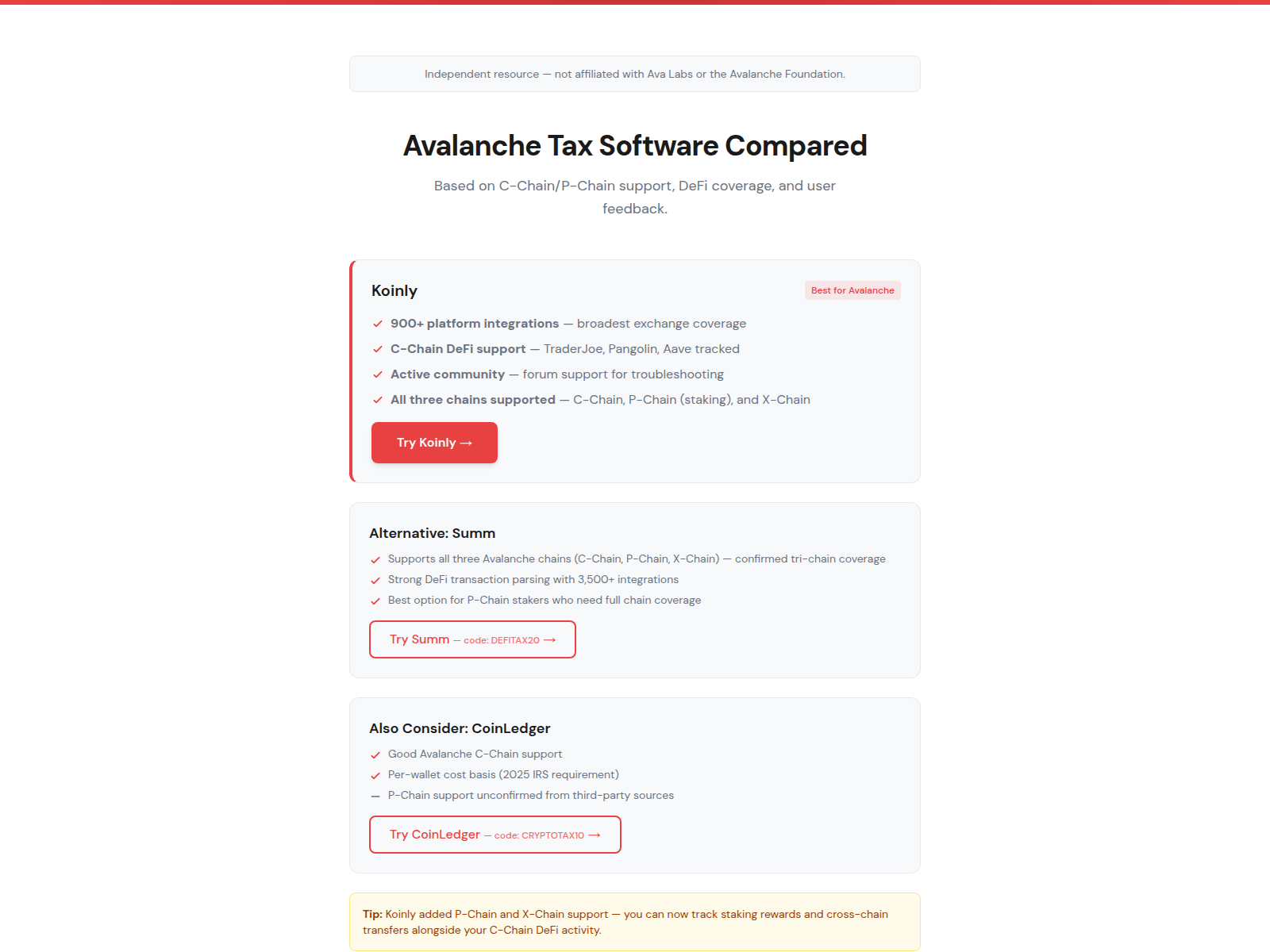 Screenshot of avalanche-tax.pages.dev