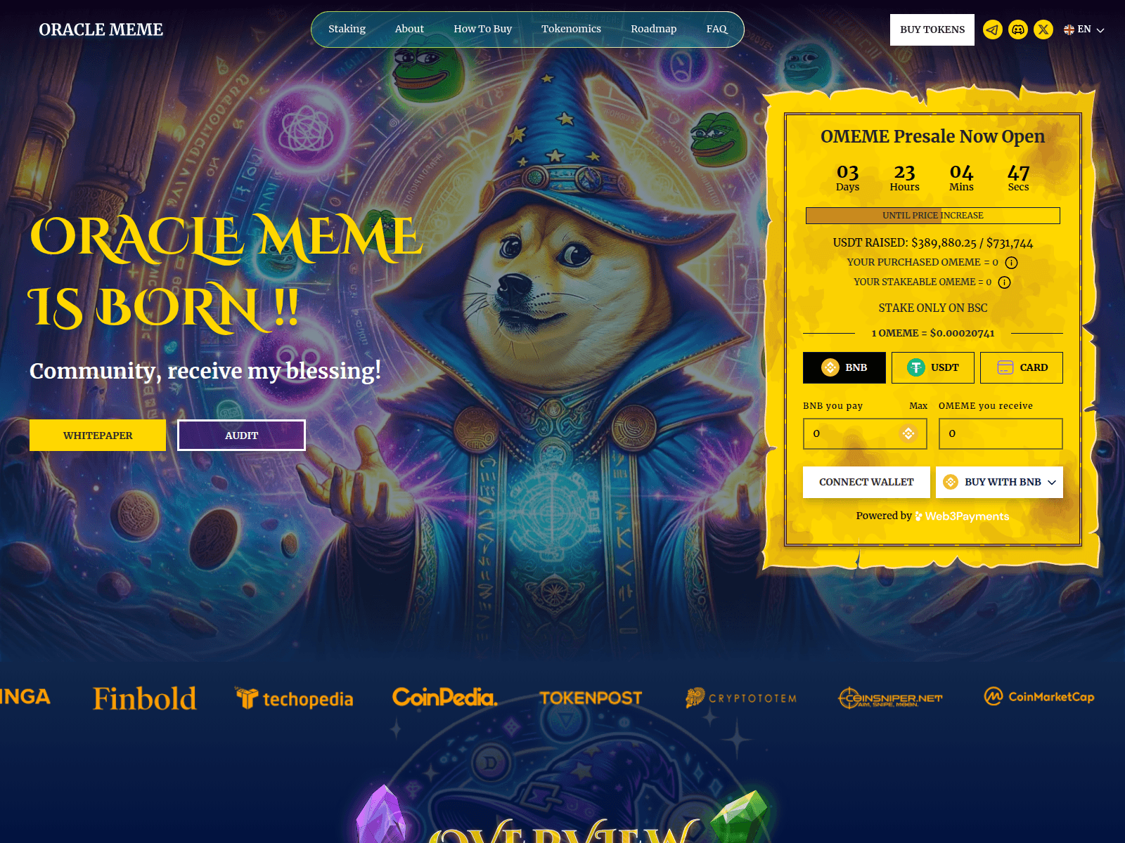 Screenshot of oraclememe-com.pages.dev