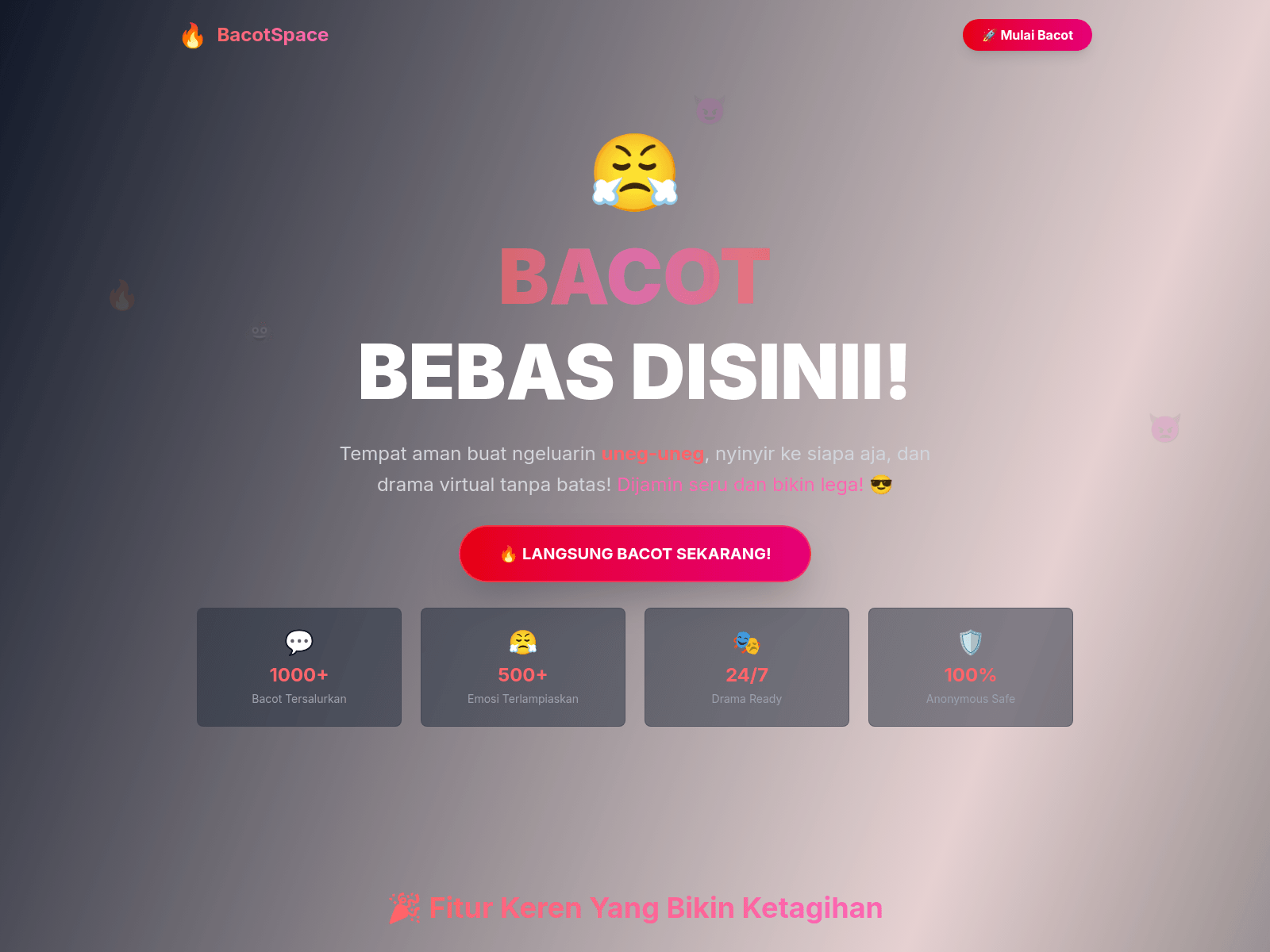Screenshot of bacotspace.netlify.app