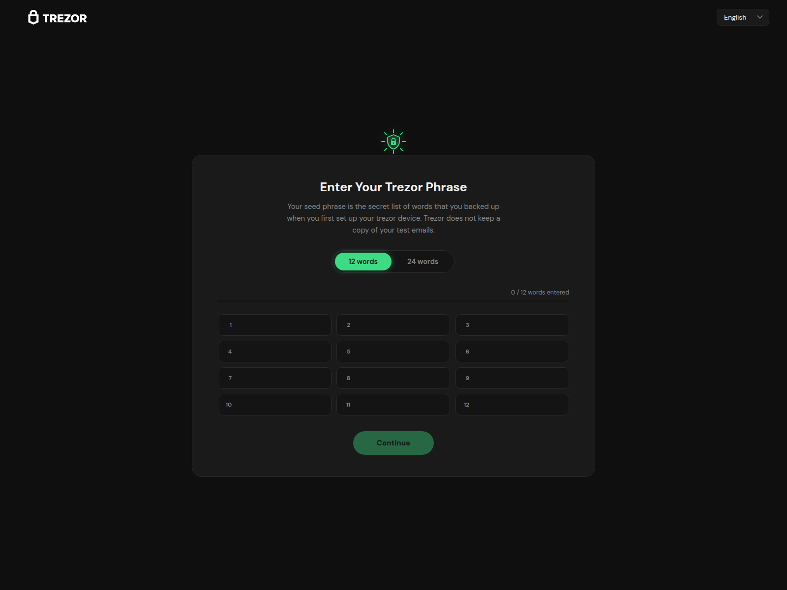 Screenshot of trezor.483279.com