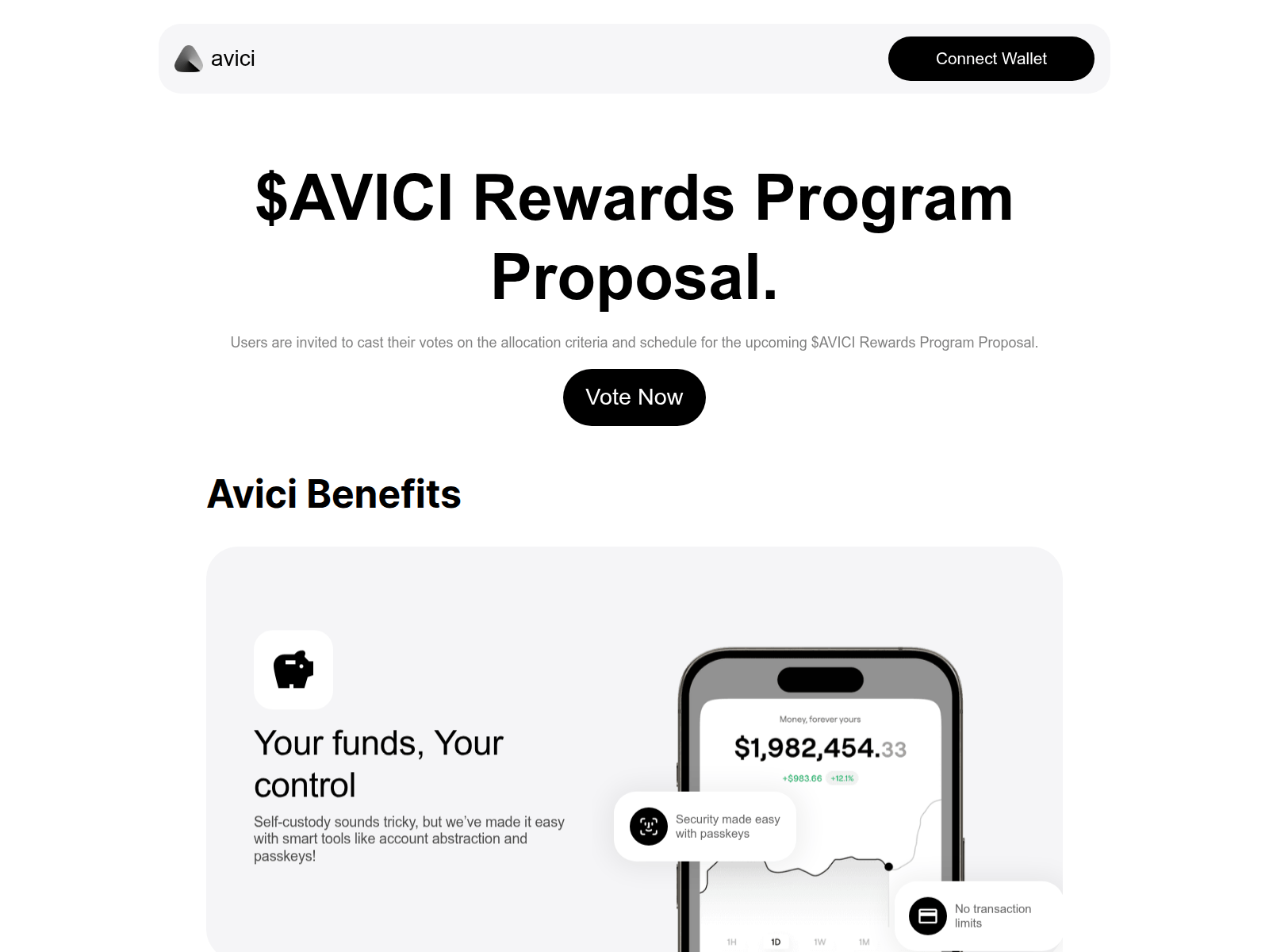 Screenshot of voting-avici.money