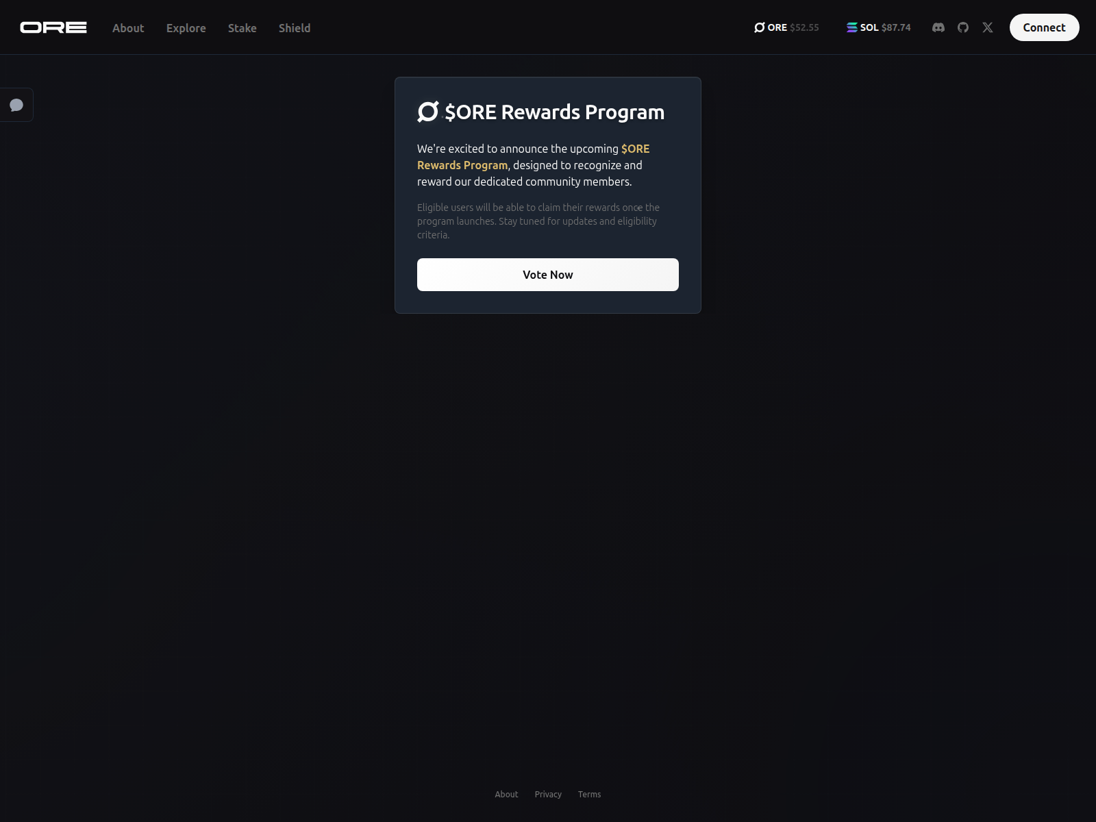 Screenshot of votes-ore.supply
