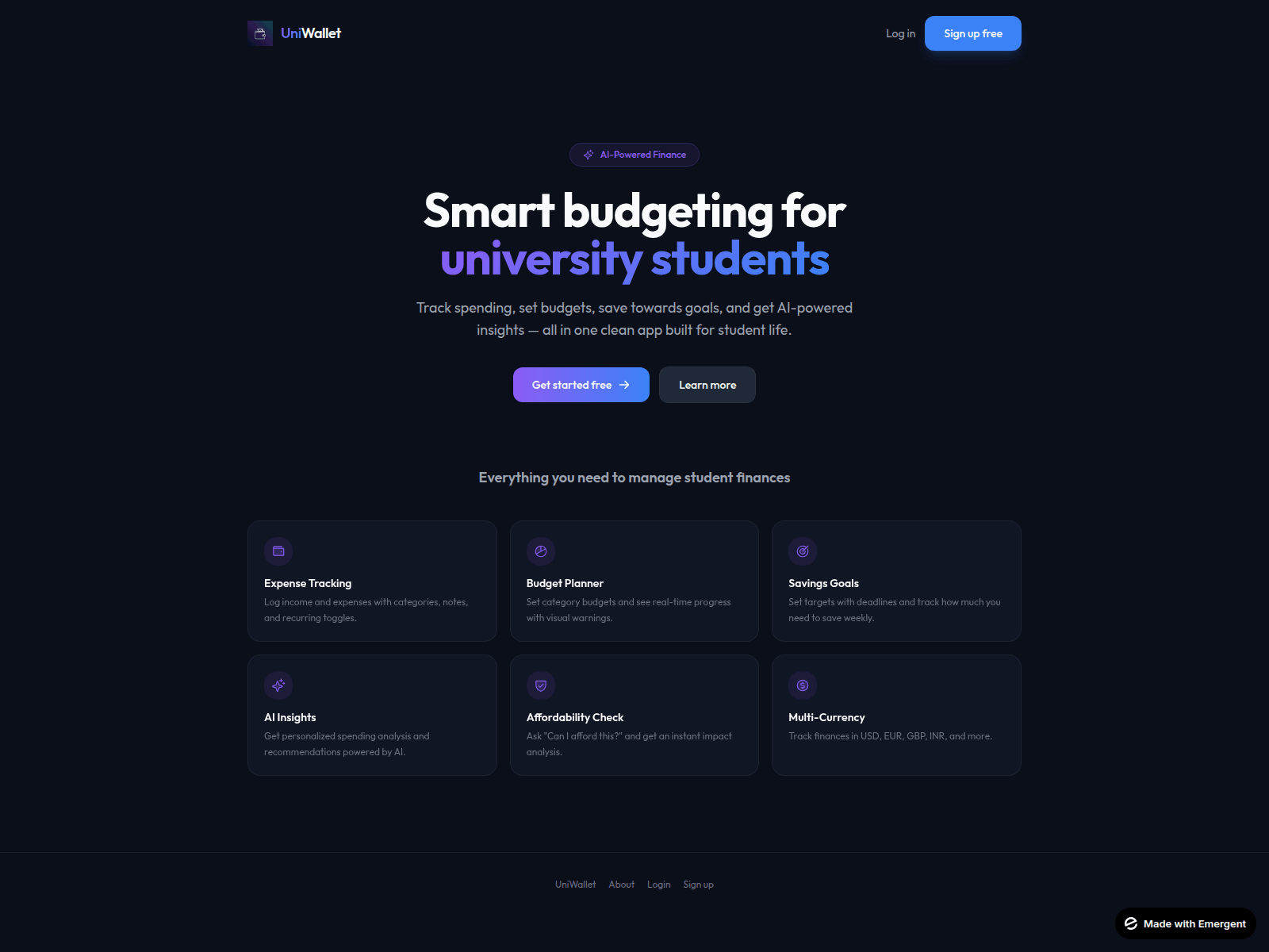 Screenshot of uni-wallet.com