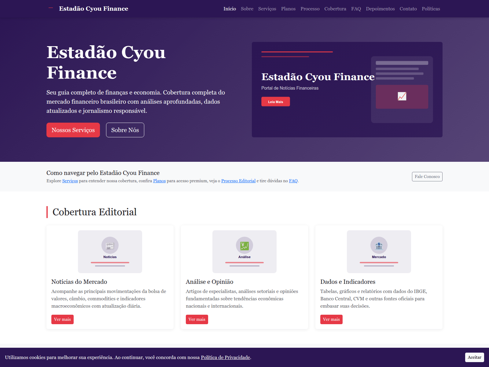 Screenshot of finance-estadao.cyou