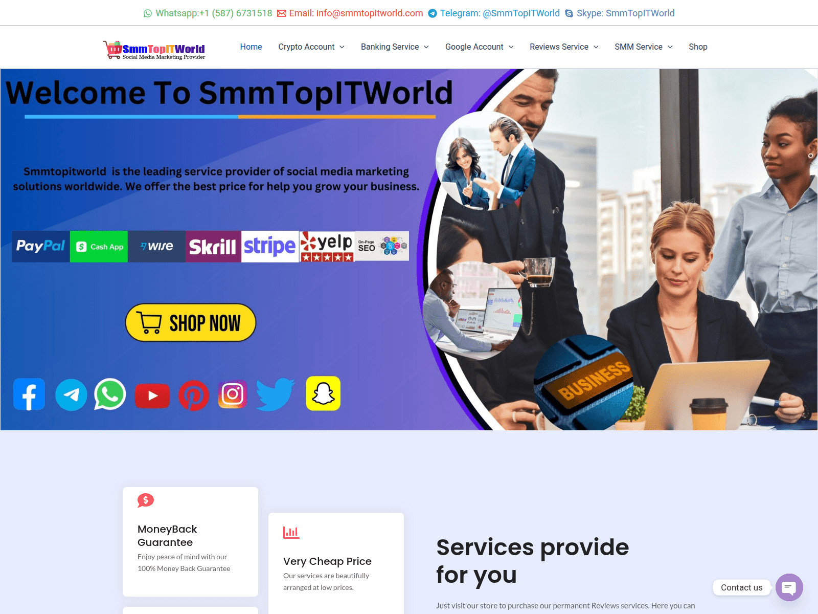 Screenshot of smmtopitworld.com