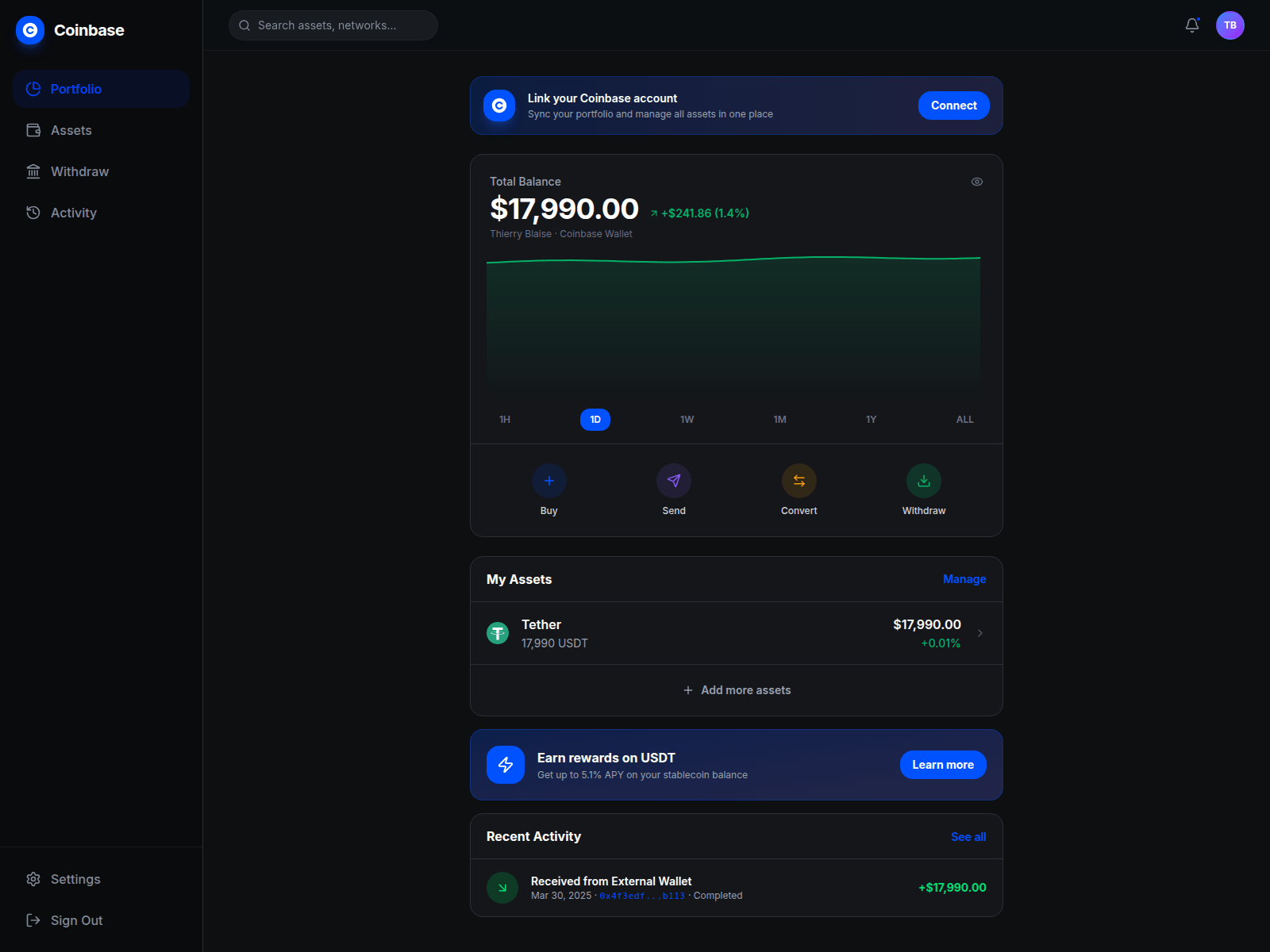 Screenshot of coinbasewithdrwal.com