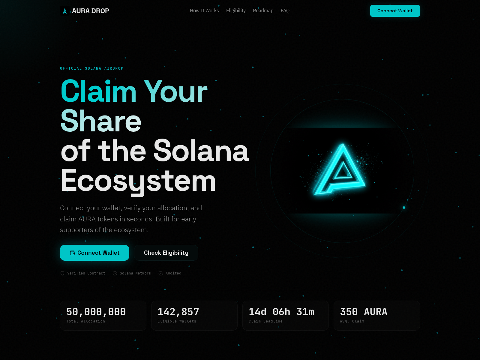 Screenshot of auraqon.com