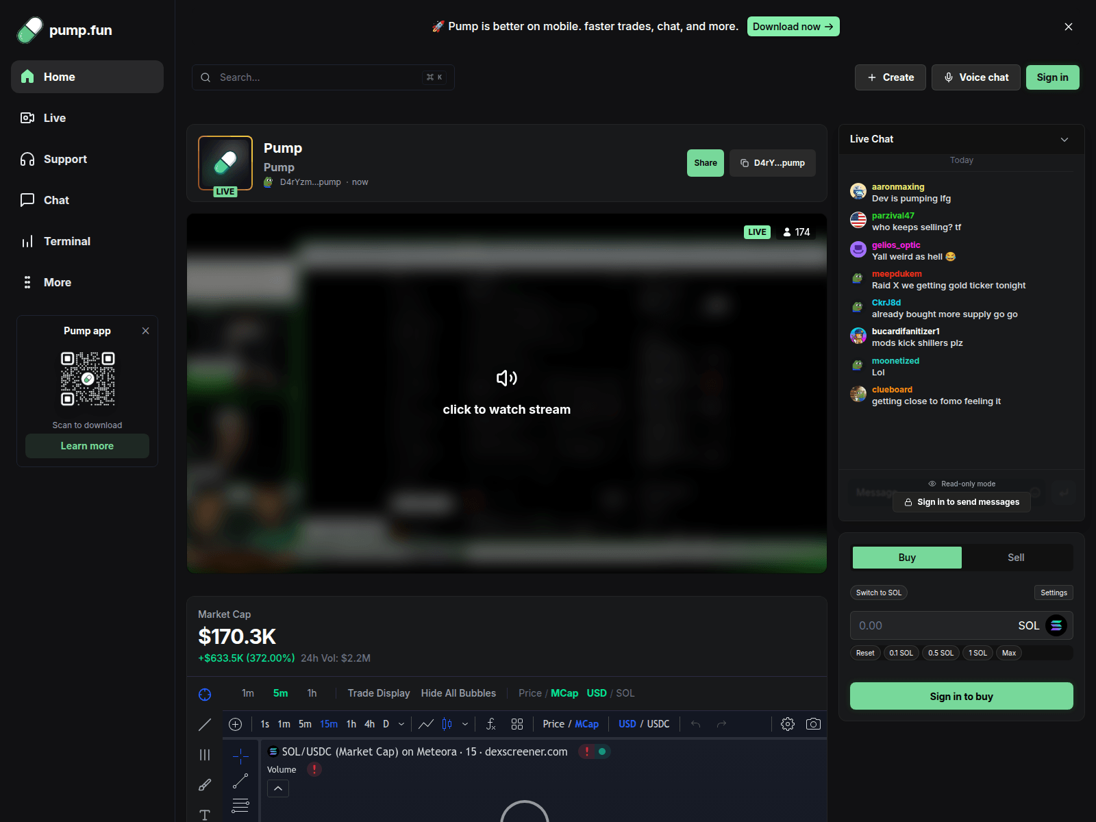 Screenshot of pumplivestreamshub.fun