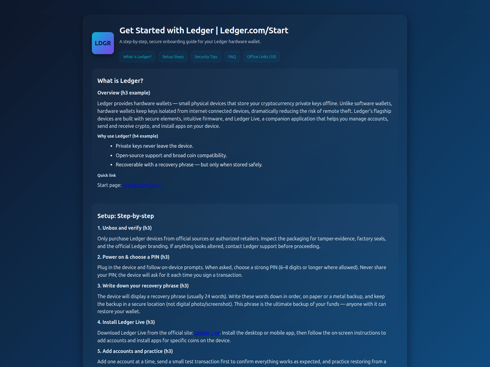 Screenshot of start-ledgre-en.pages.dev