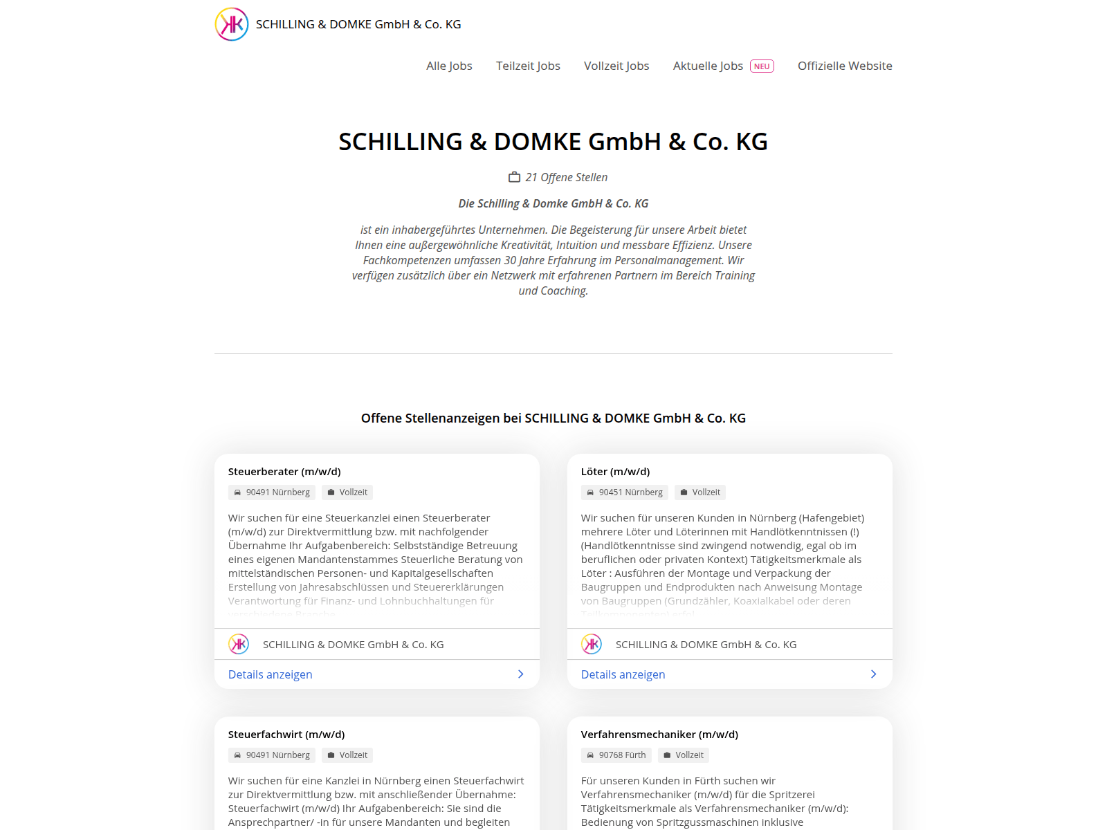Screenshot of google-for-jobs-verify.schilling-domke.de