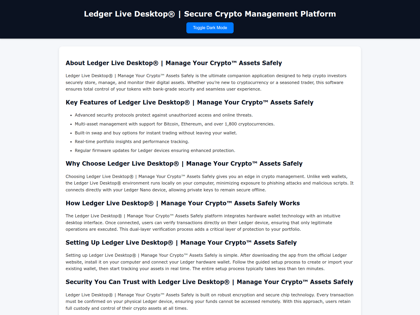 Screenshot of comledgers-liv-dekstop.pages.dev