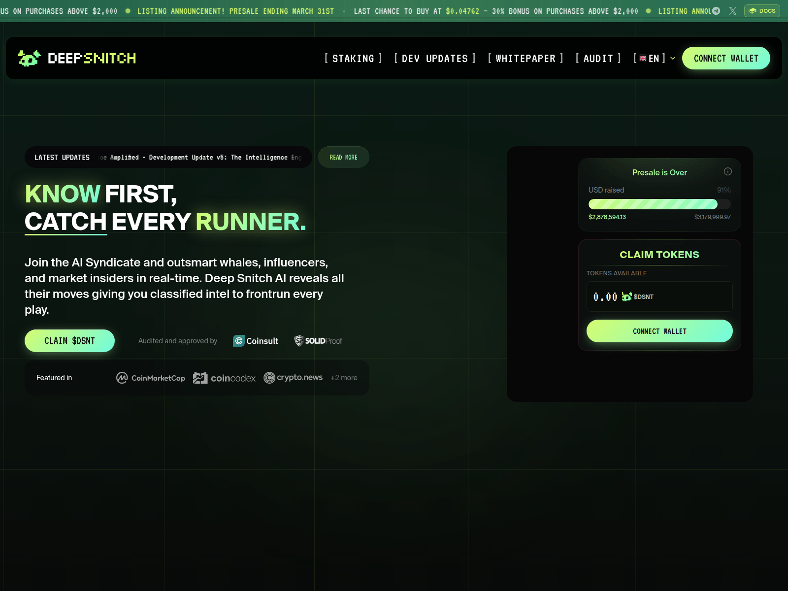 Screenshot of deepsnitch-ai.claims