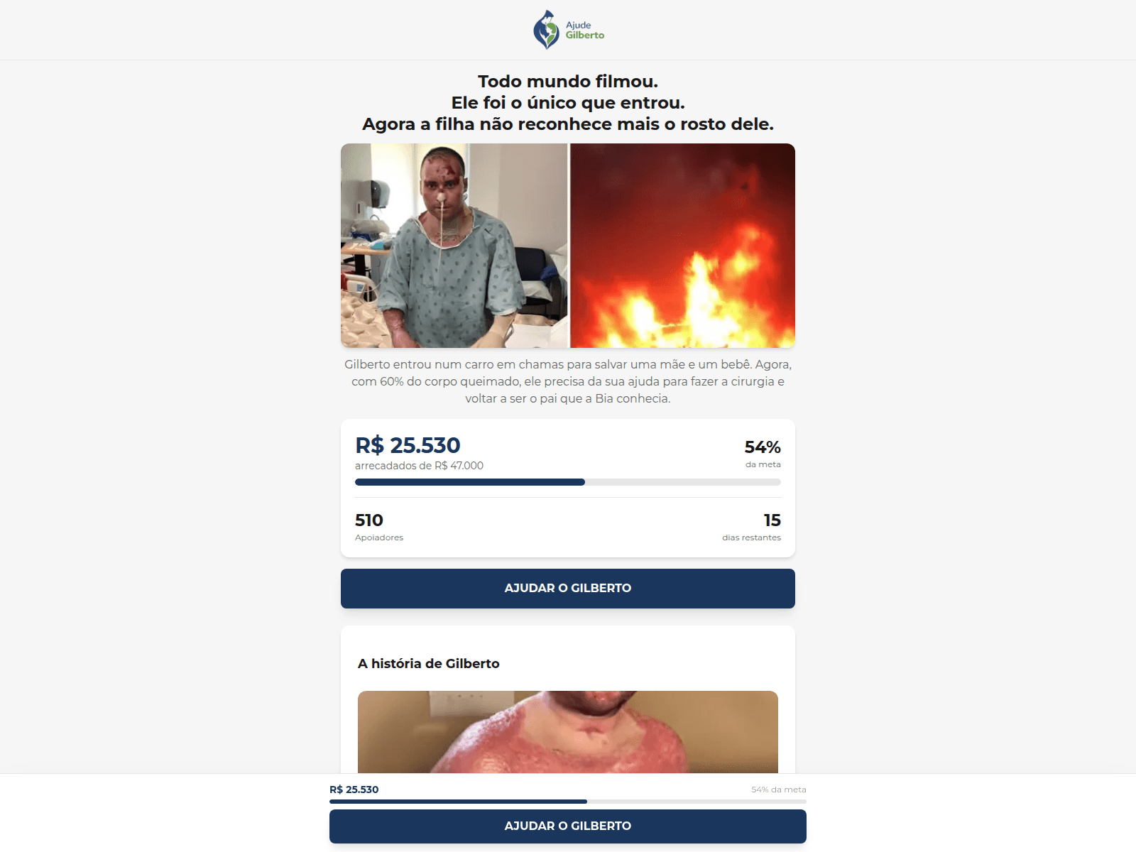Screenshot of amparegilberto.com
