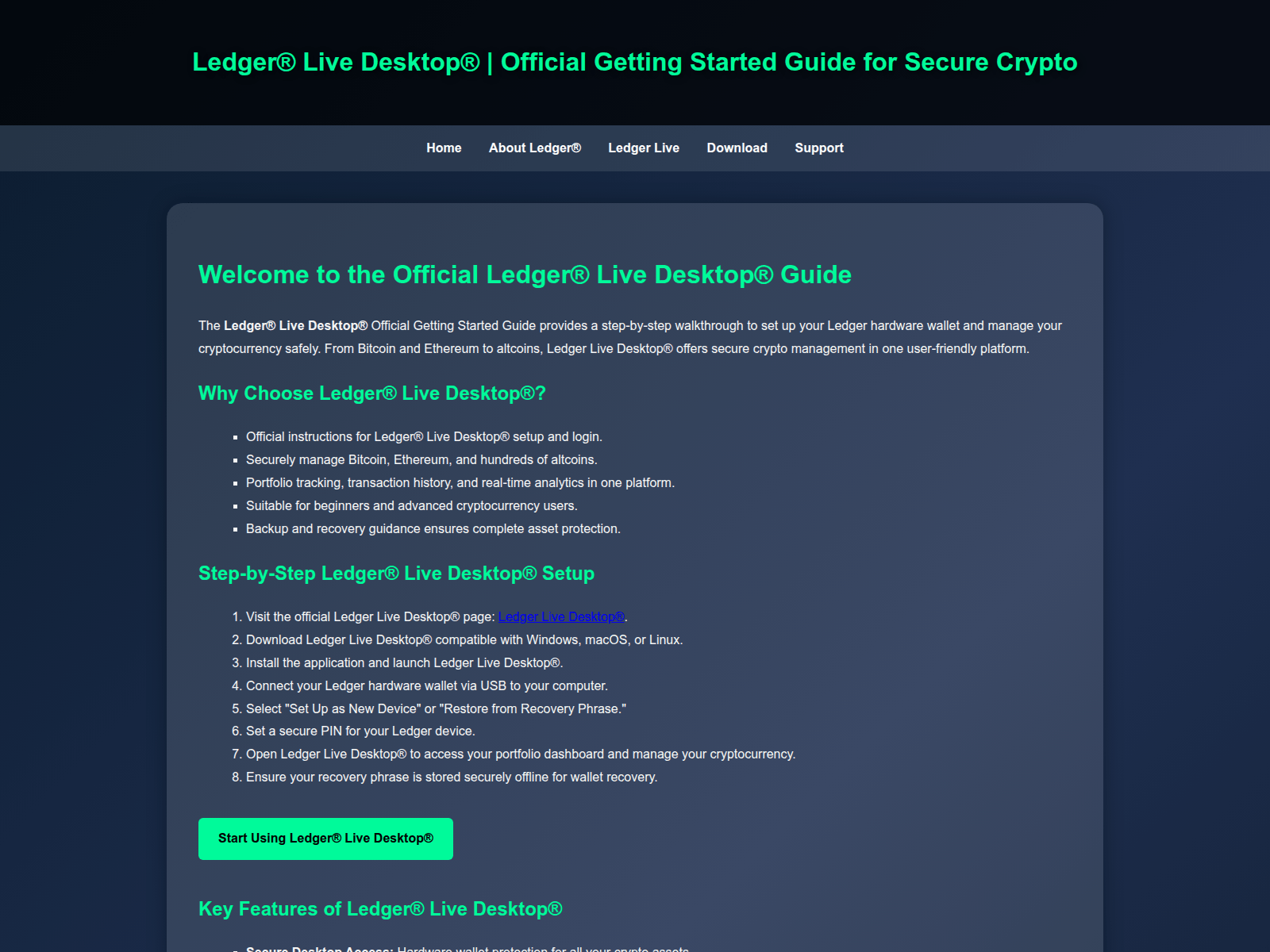 Screenshot of ledggir-live-desktop.pages.dev