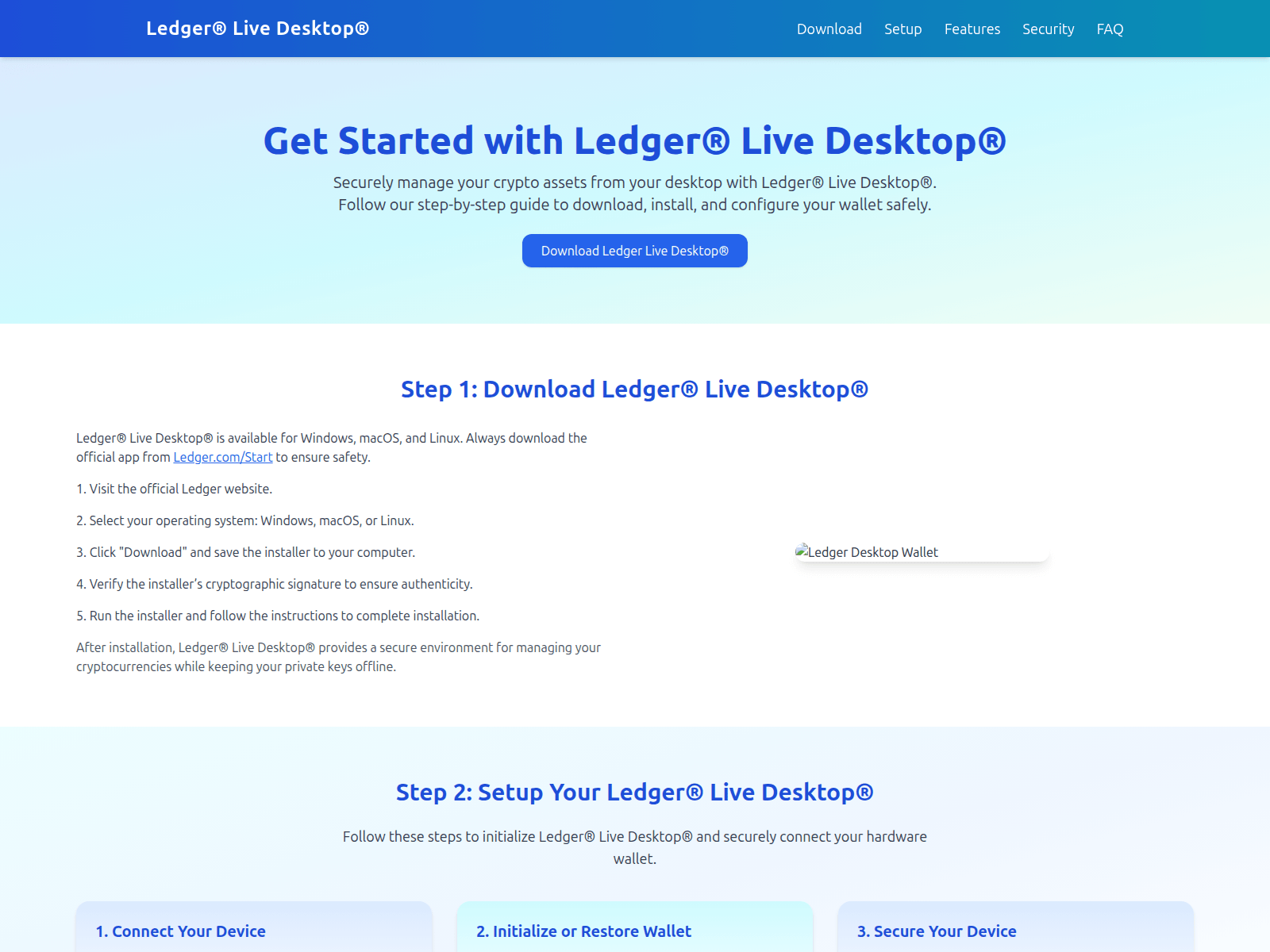 Screenshot of desktop-ledggerlive.pages.dev