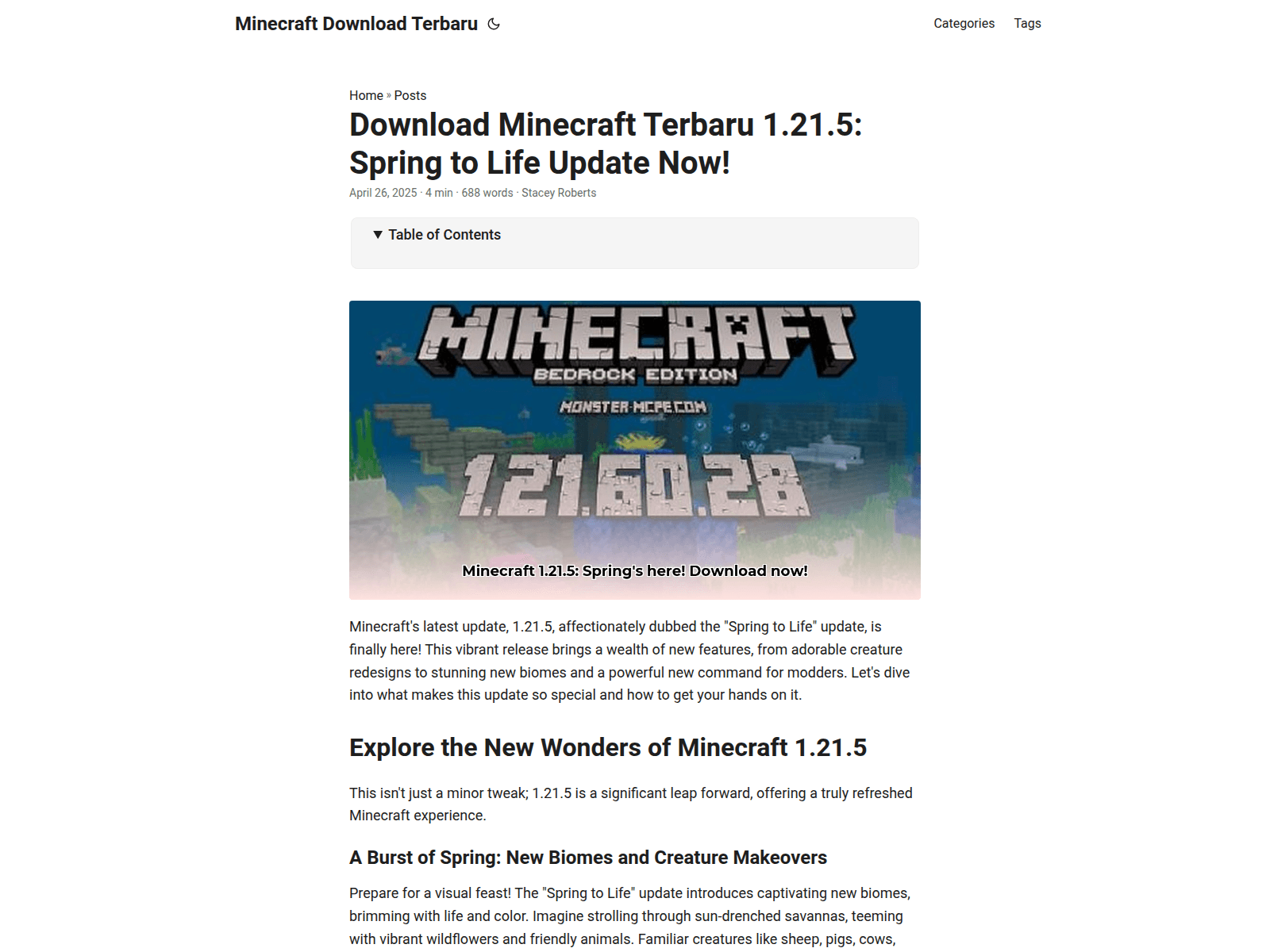 Screenshot of minecraft-download-terbaru.pages.dev