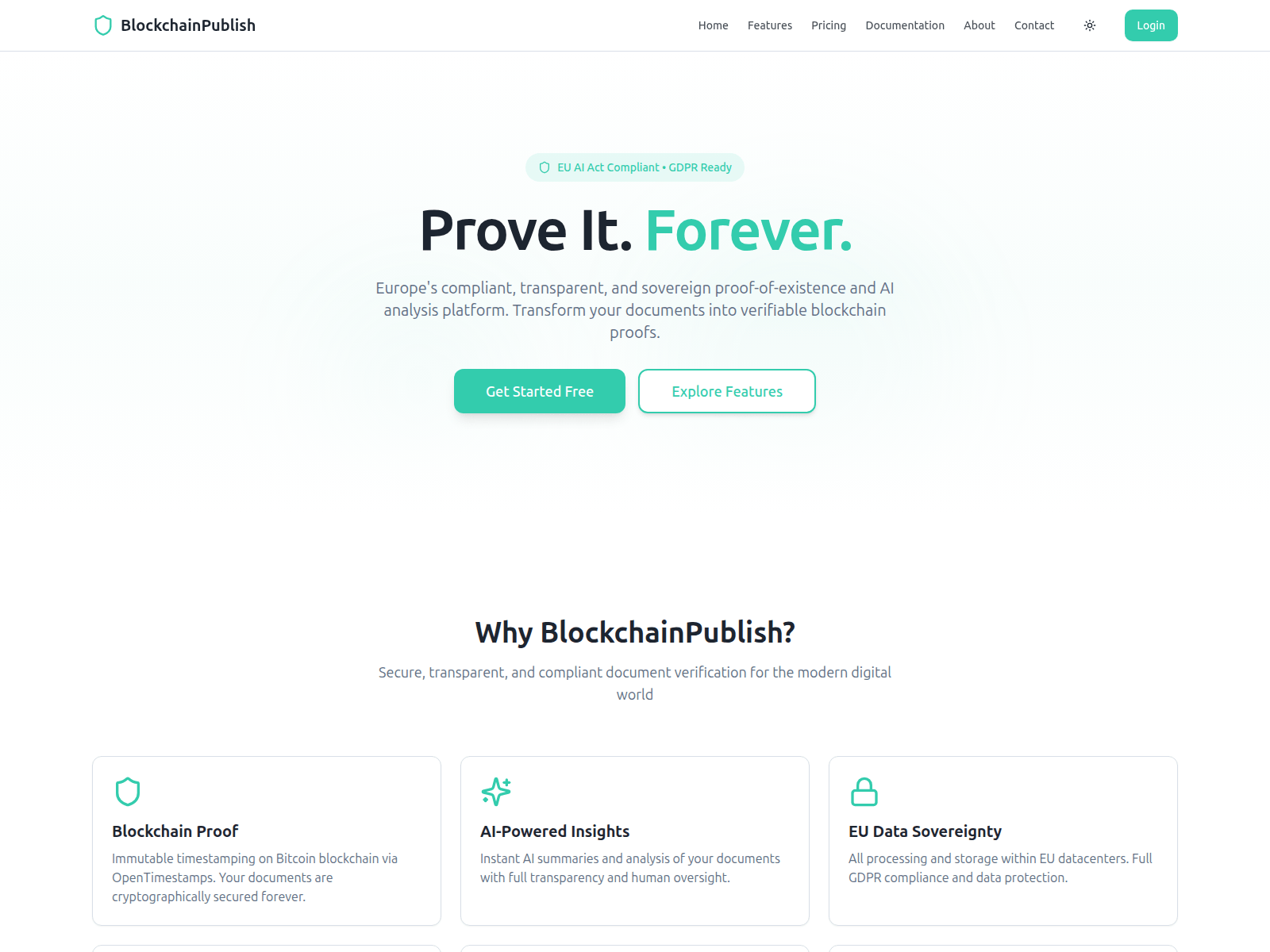 Screenshot of blockchainpublish.com