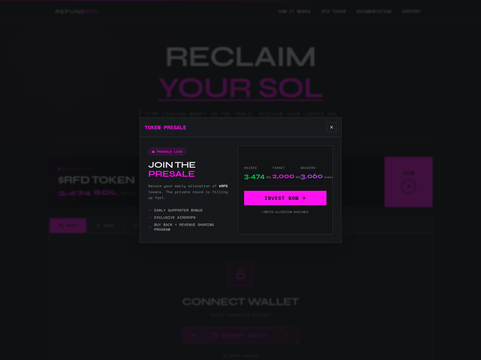 Screenshot of refundsol.xyz