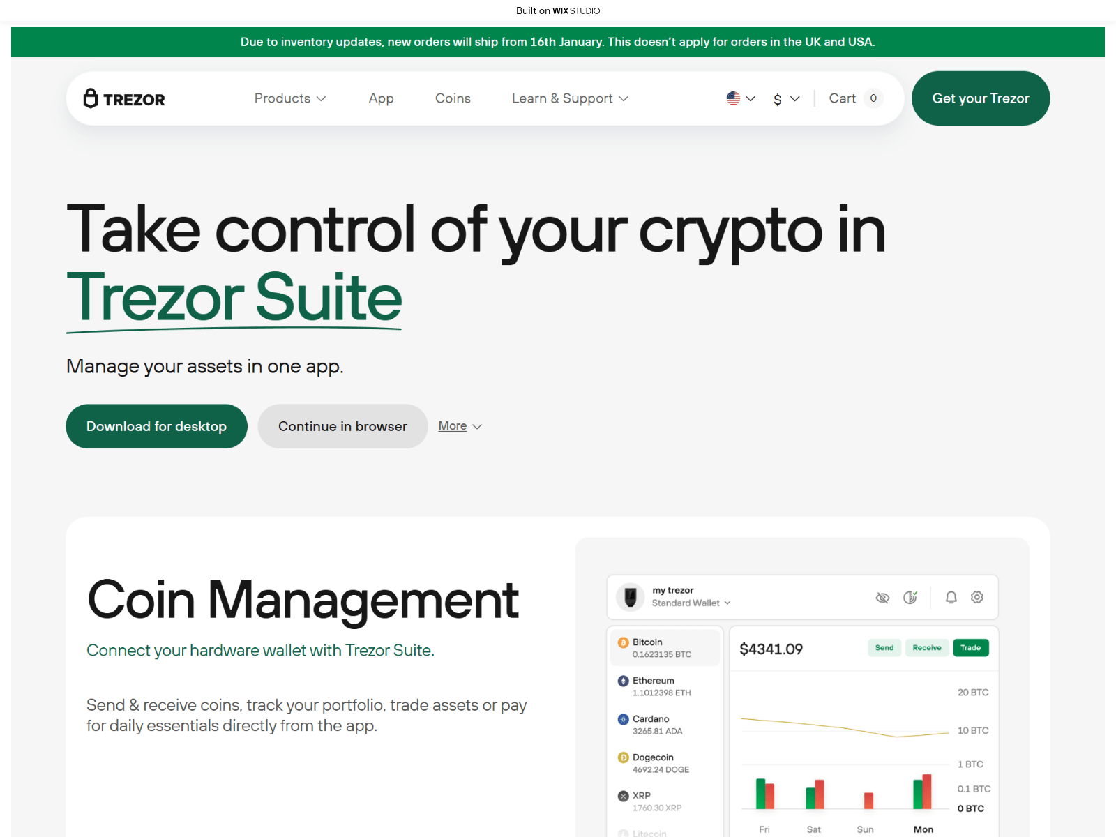 Screenshot of trezriosuite.wixstudio.com