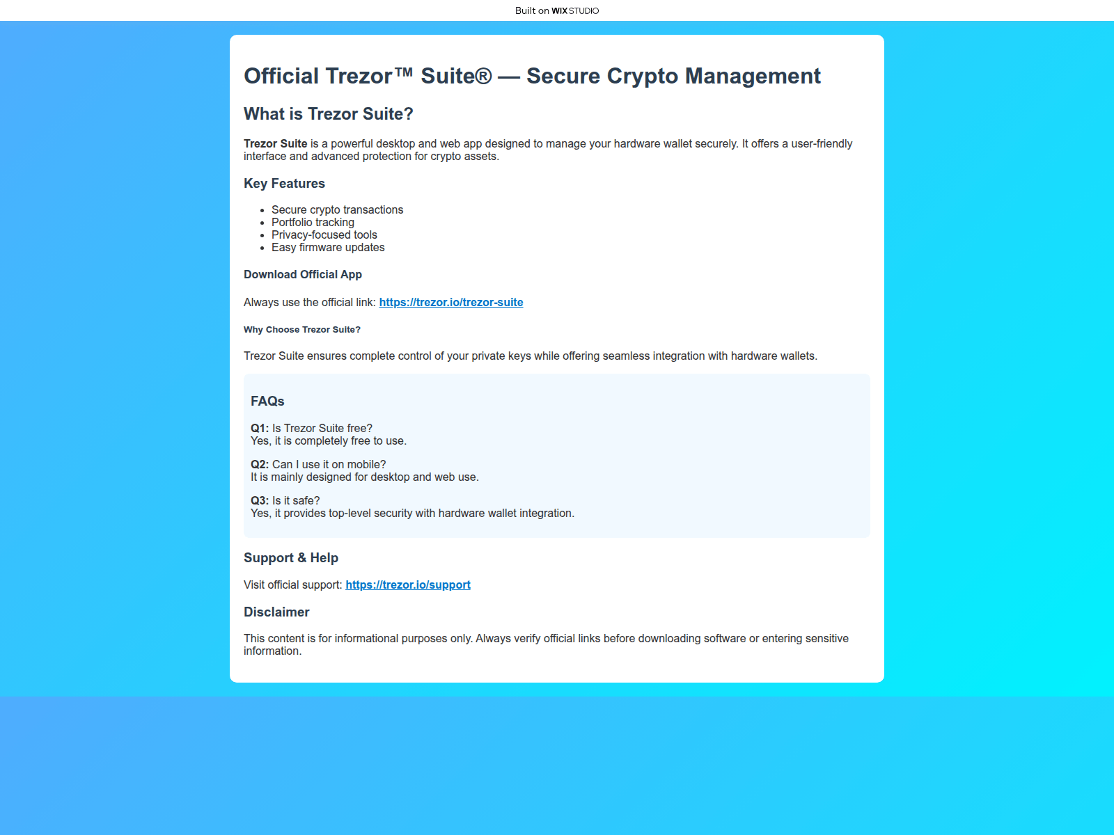 Screenshot of begin-index.wixstudio.com